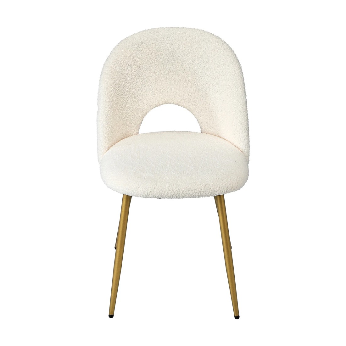 7 Oikiture 2pcs Dining Chairs Sherpa Accent Chair Gold Metal Legs
 - White, 7 of 10