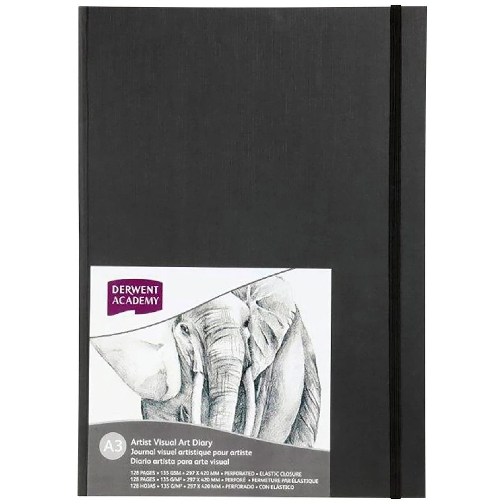1 Derwent Academy A3 Visual Art Diary Portrait 128 Page, 1 of 1