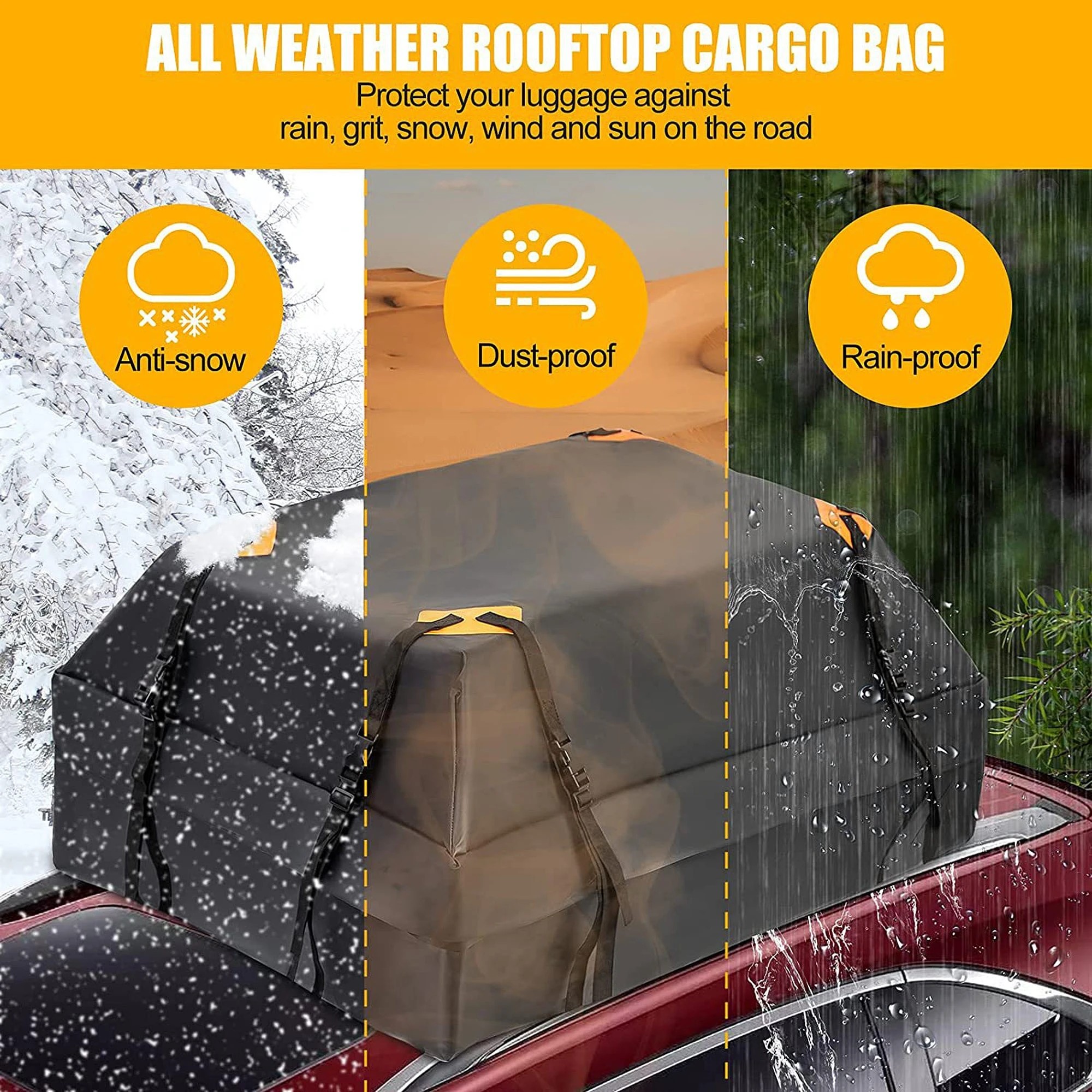 9 Elora 425l Car Roof Carrier 100% Waterproof Roof Top Luggage Bag For Vehicles, 9 of 10