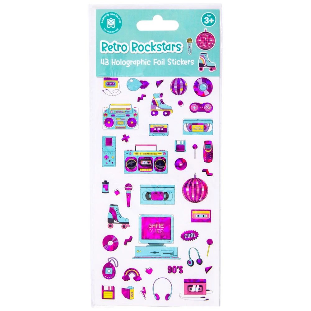 1 Learning Can Be Fun Retro Rockstars Holographic Stickers, 1 of 3