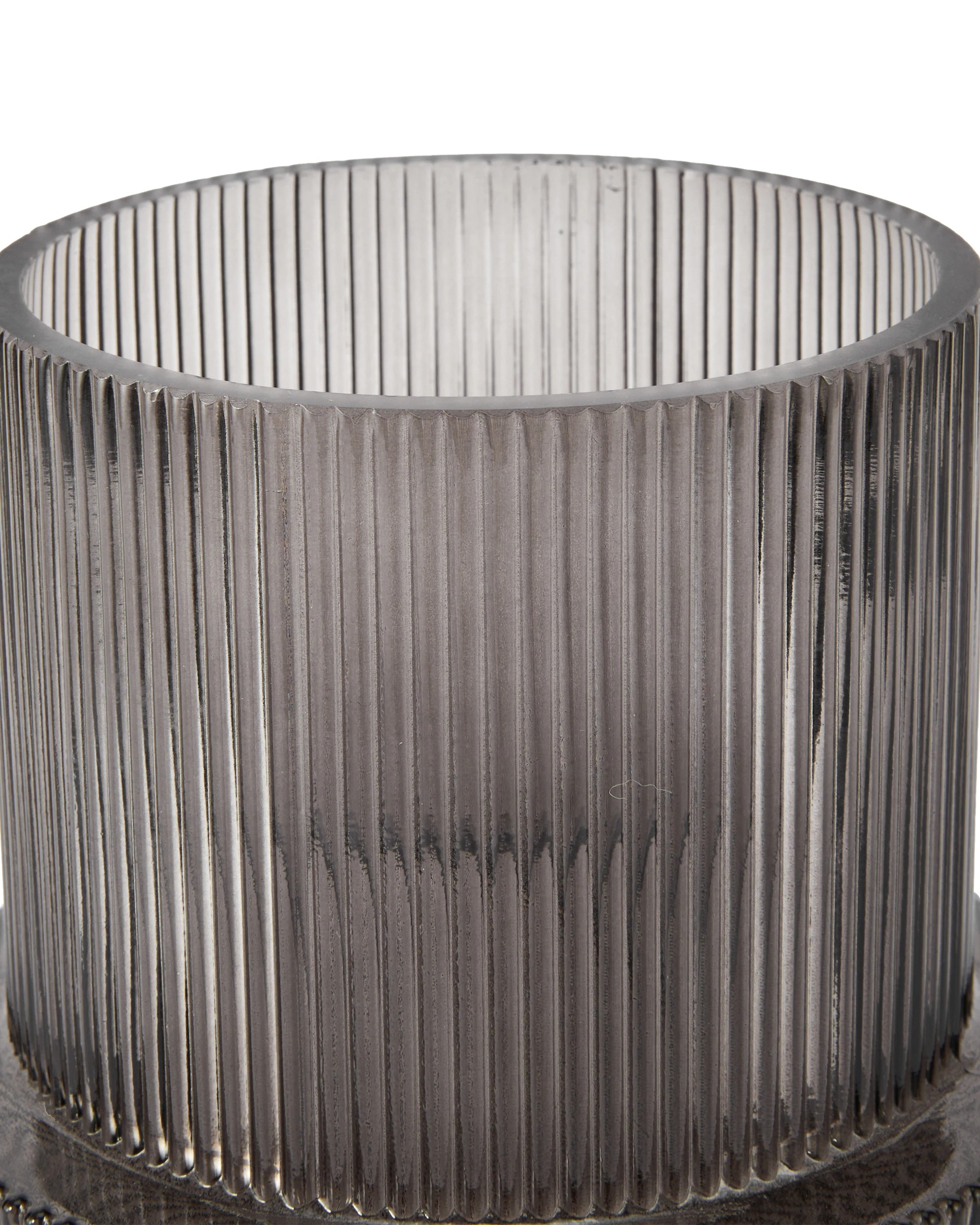 4 Ribbed Smoke Glass Vase, 4 of 5