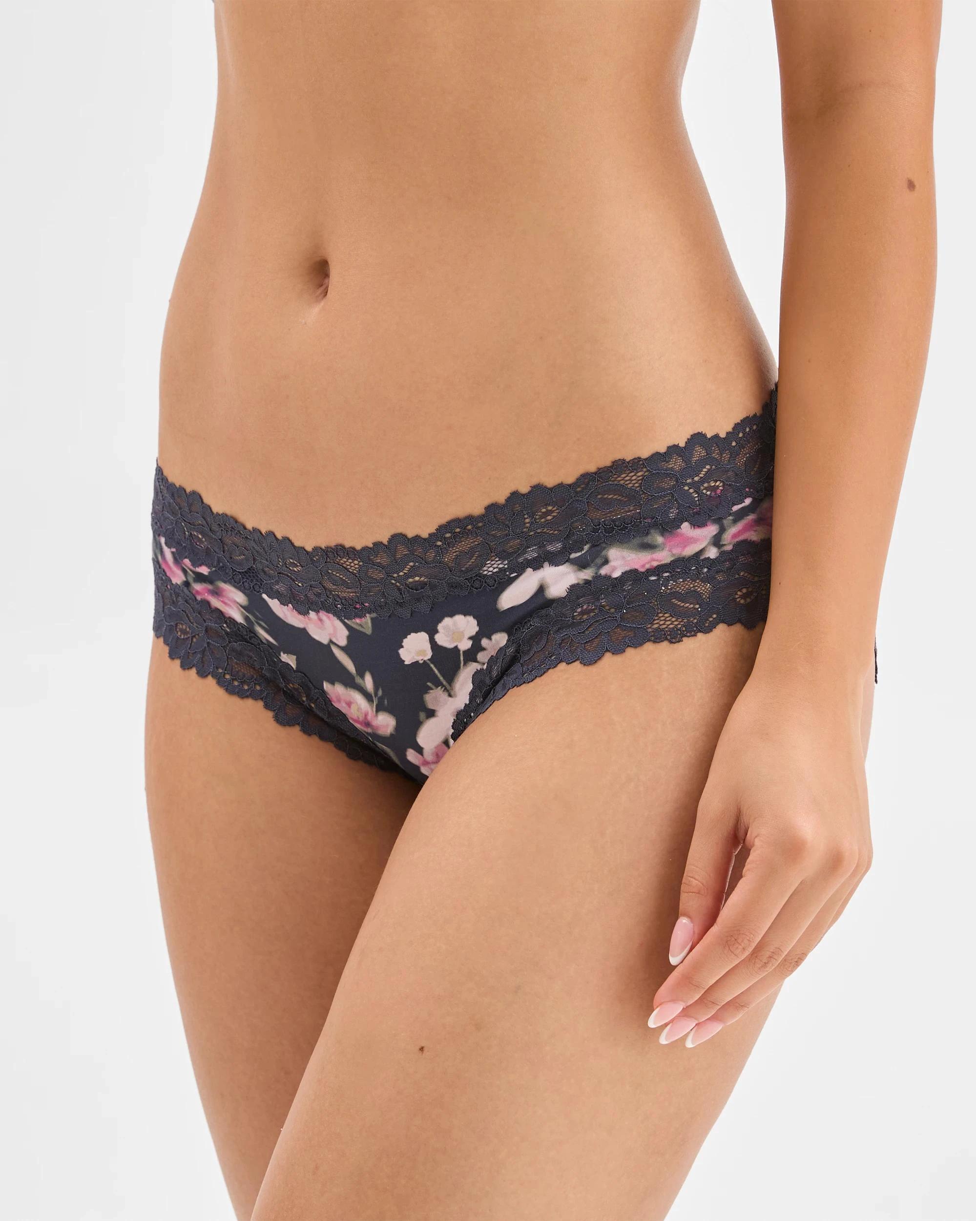 3 Target Woman Womens Modal and Lace Bikini Briefs 2 Pack BLURRED FLORAL NAVY/RED VIOLET, 3 of 4