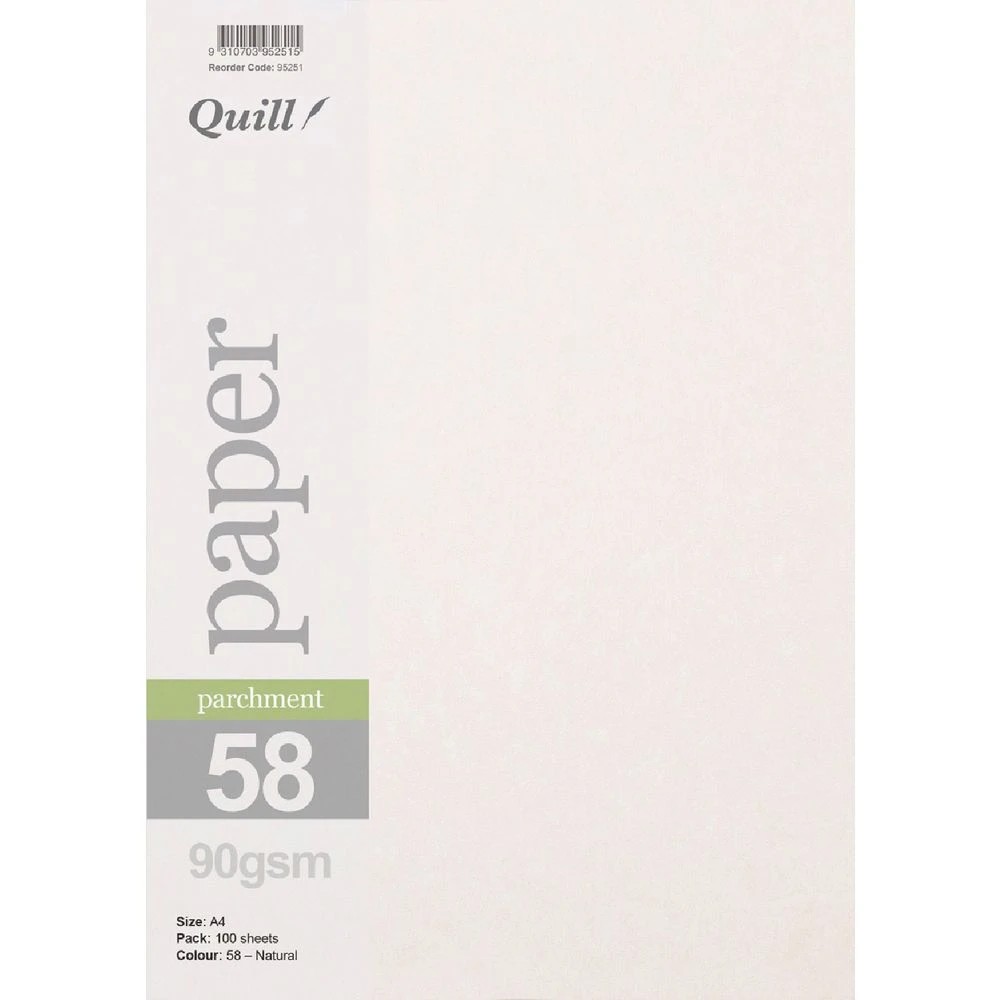1 Quill Parchment 90gsm A4 Paper Natural 100 Pack, 1 of 1