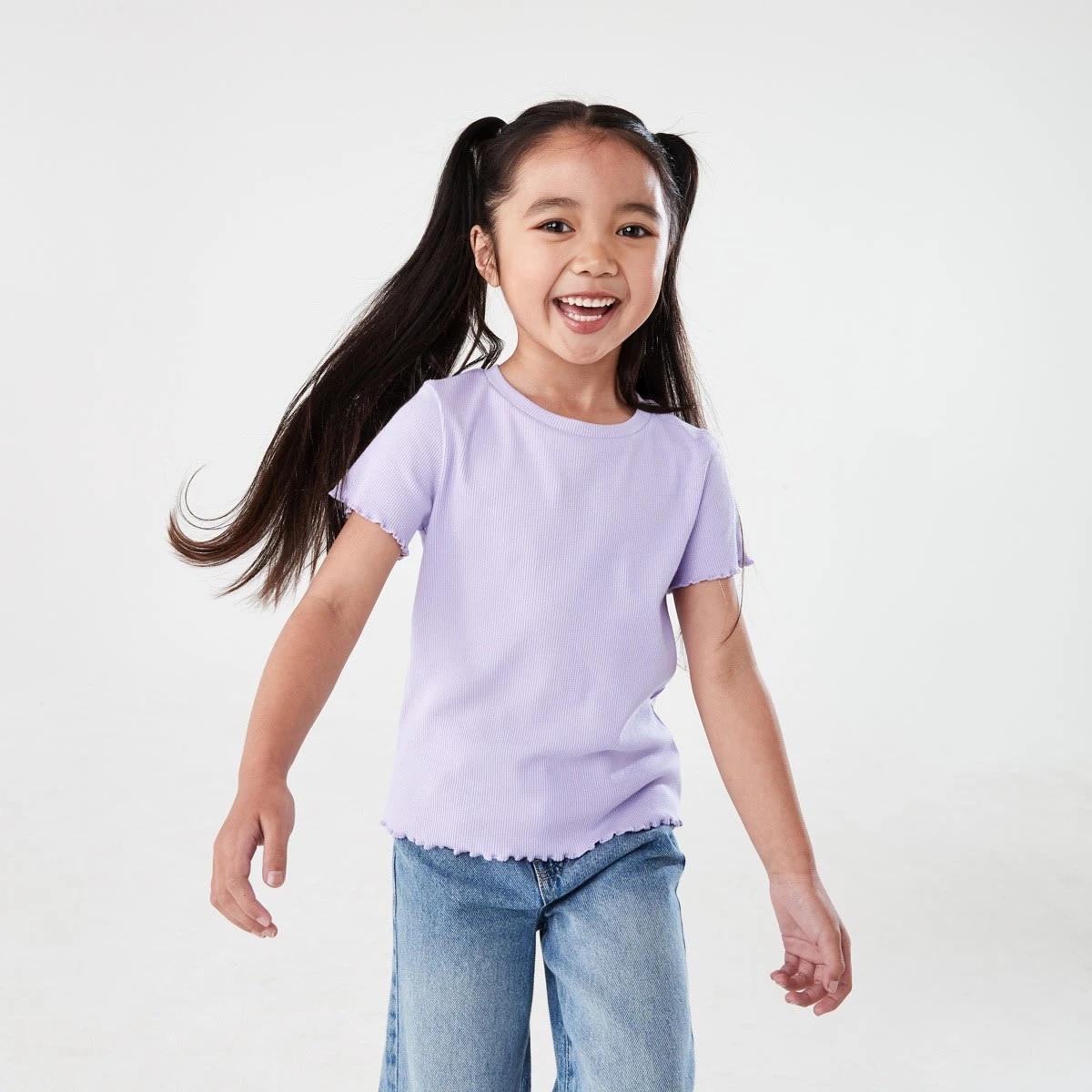 1 Short Sleeve Rib T-shirt PASTEL LILAC, 1 of 8