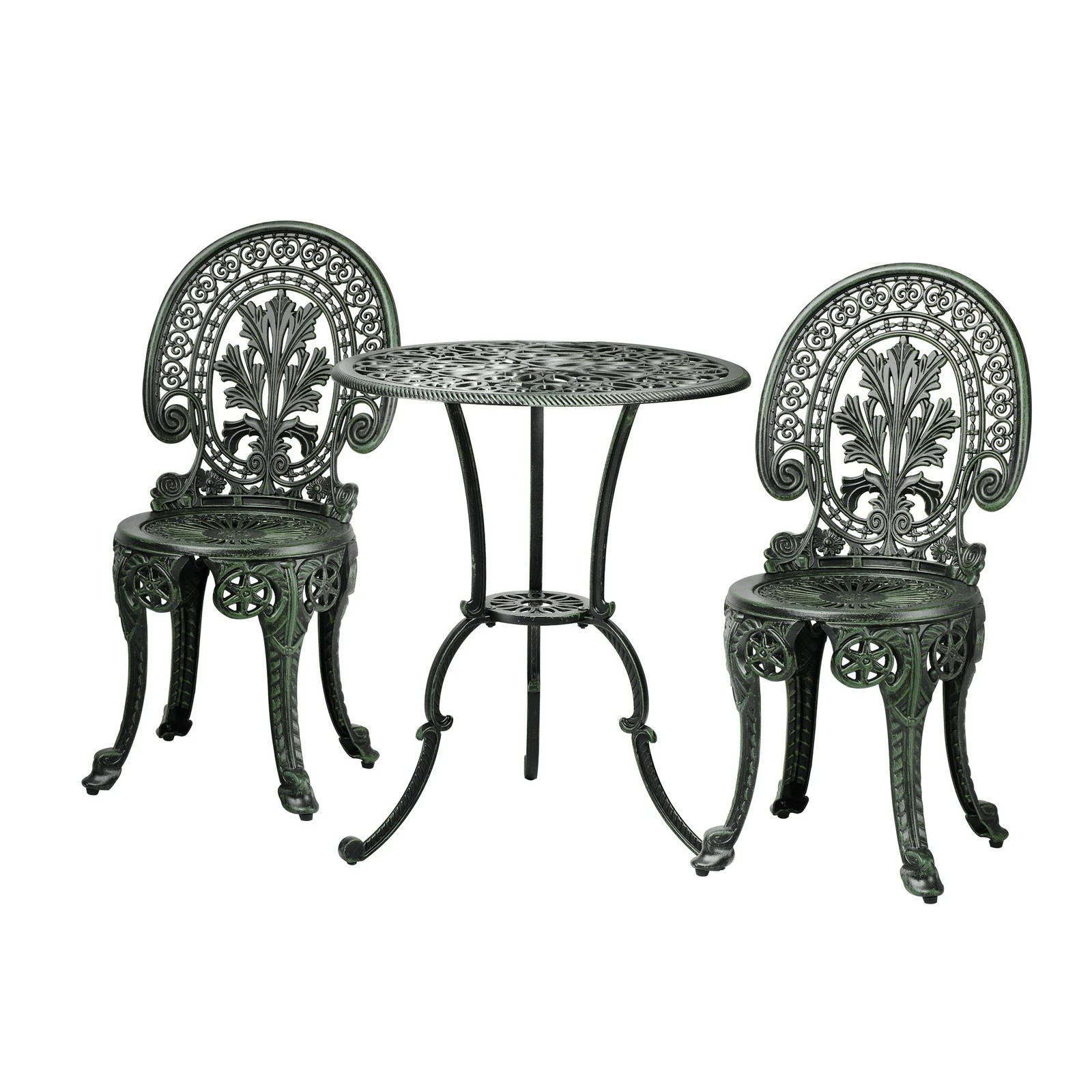 8 Livsip Bistro Setting Outdoor Cast Aluminium Table Chair Garden Furniture 3piece
 - Bronze, 8 of 10