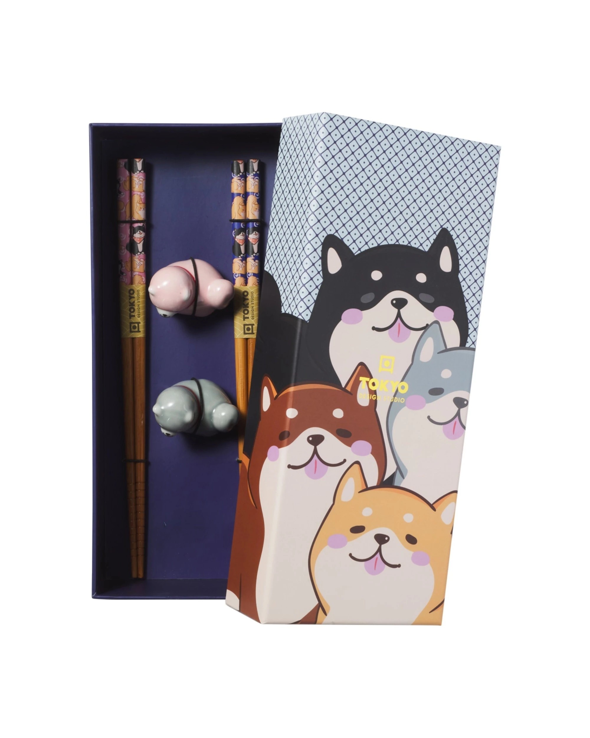 2 Tokyo Design 2x 4pc Chopstick Shiba Dog Chopsticks with Rest - Assorted, 2 of 6