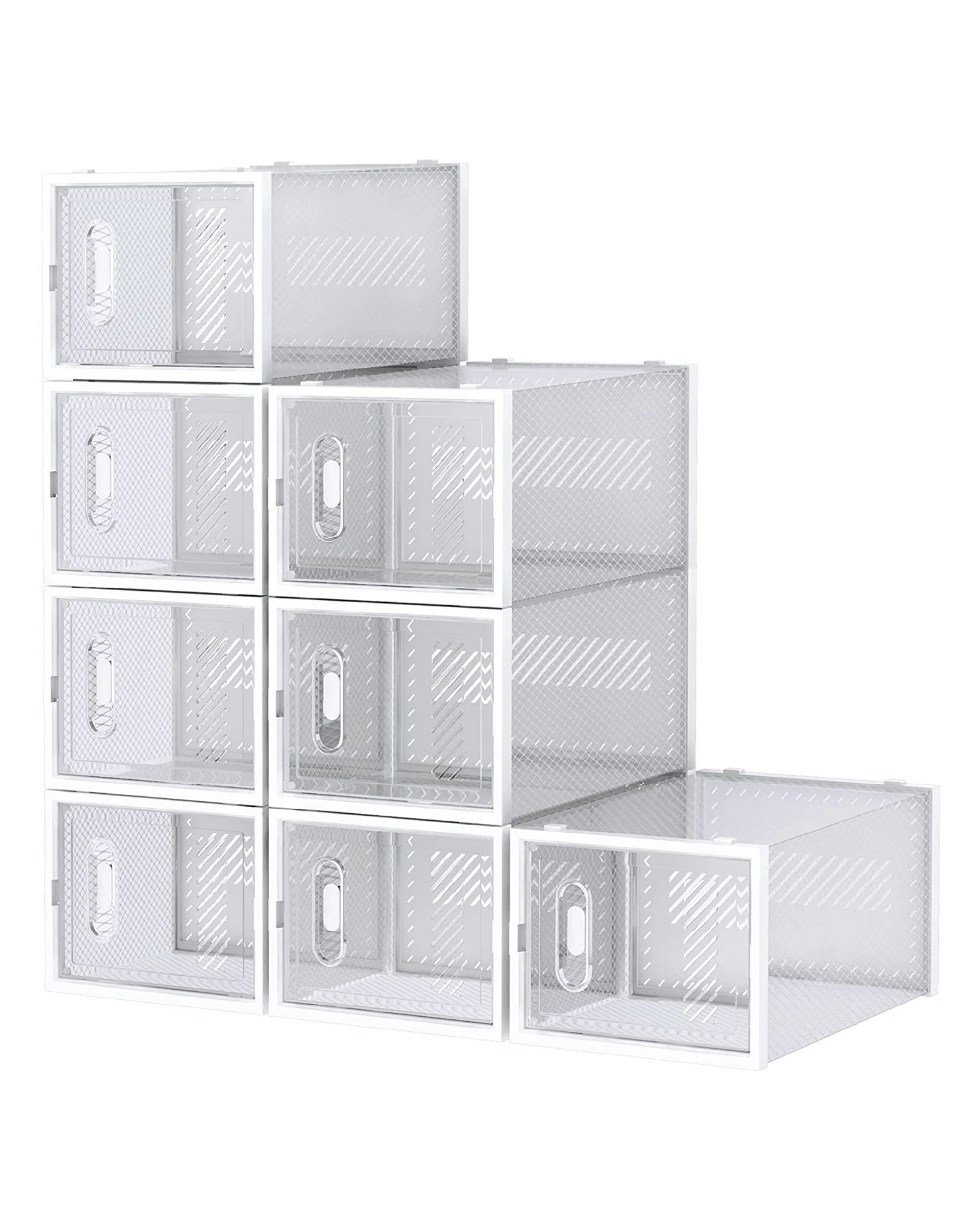 1 Advwin 12Pcs Clear Shoe Storage Case Display Box Stackable Sneaker Rack Aromatic White, 1 of 7