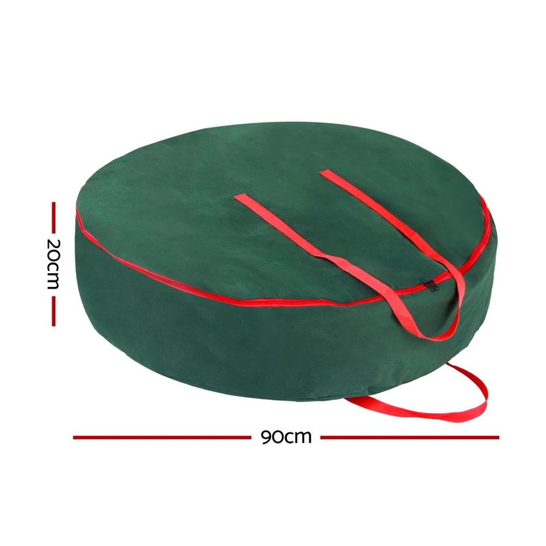 2 Jingle Jollys Christmas Garland Wreath Storage Bag Baubles Ornaments Container Durable Space Saving Modern Decor - Green, 2 of 7