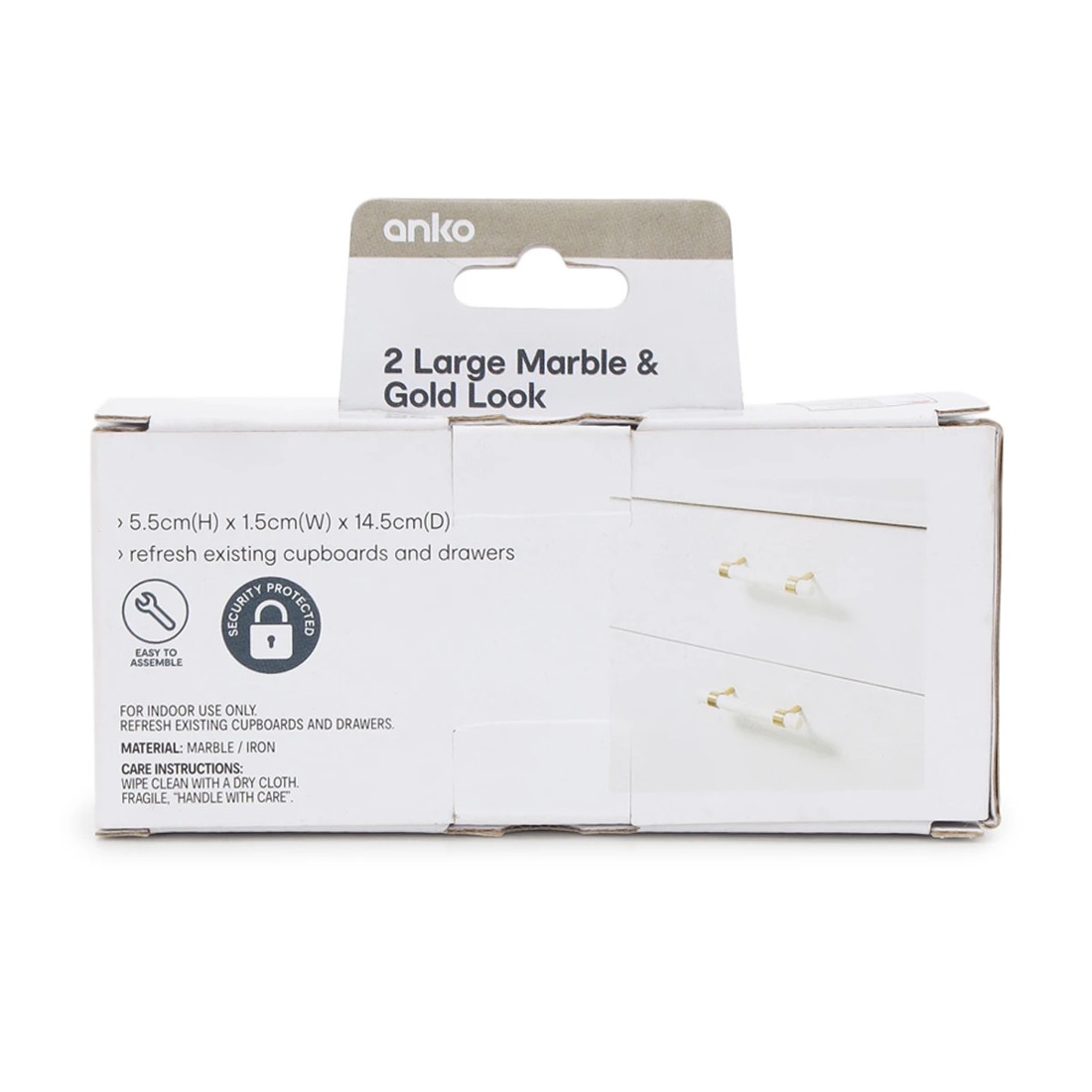 9 2 Pack Large Marble and Gold Look Handles, 9 of 9