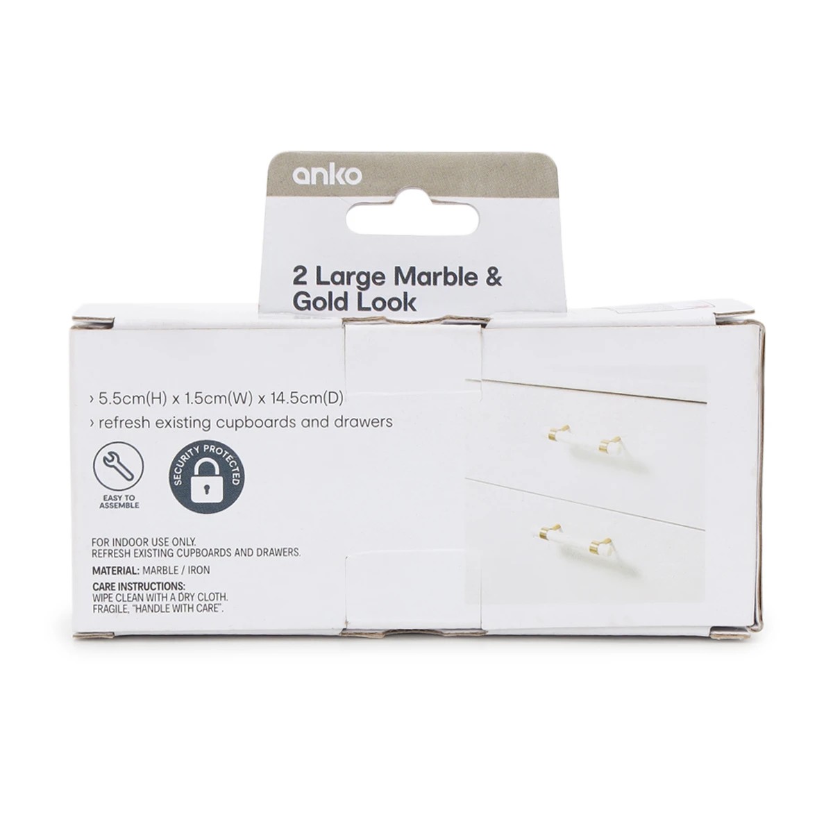 9 2 Pack Large Marble and Gold Look Handles, 9 of 9