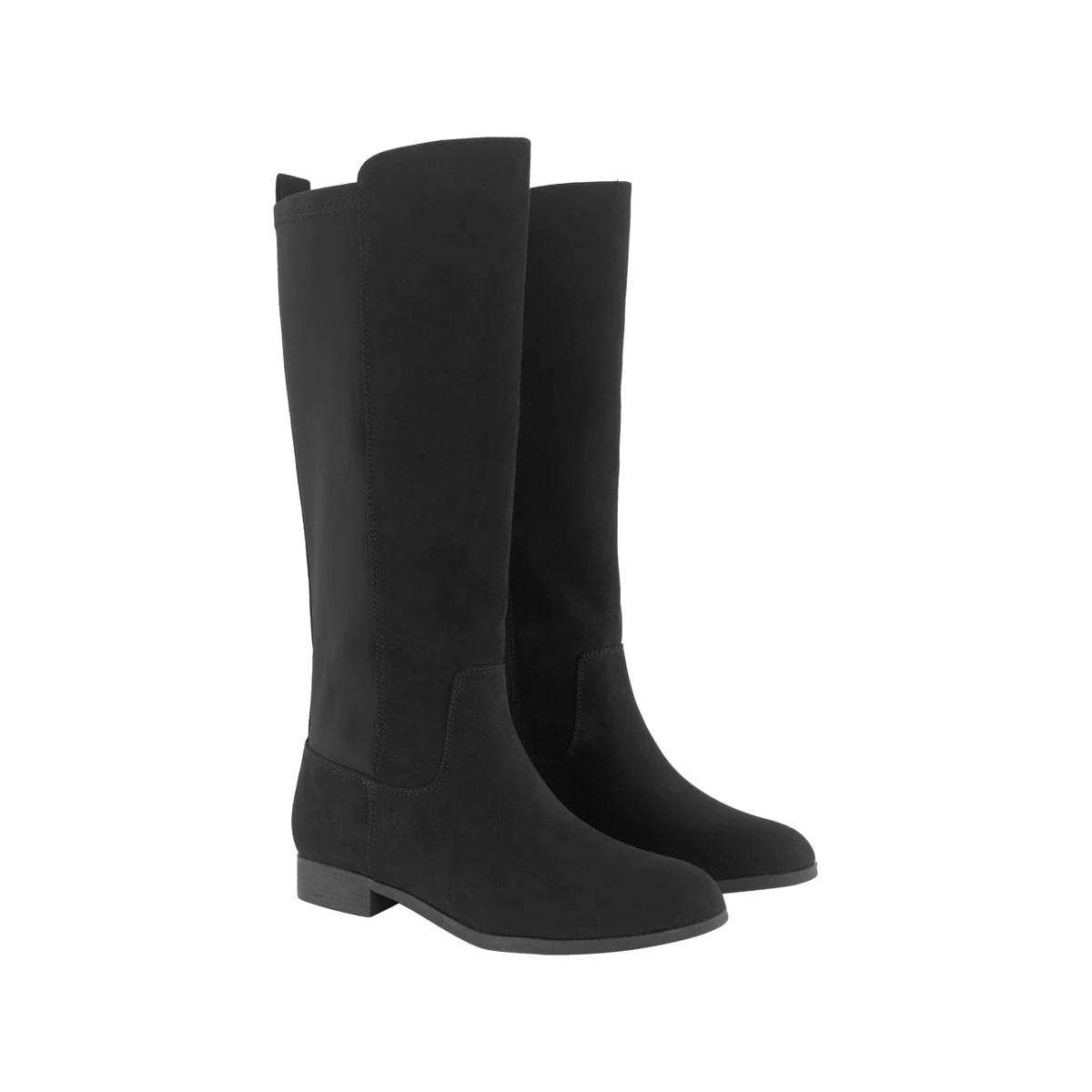 4 Elastic Gusset Long Boots Black, 4 of 4