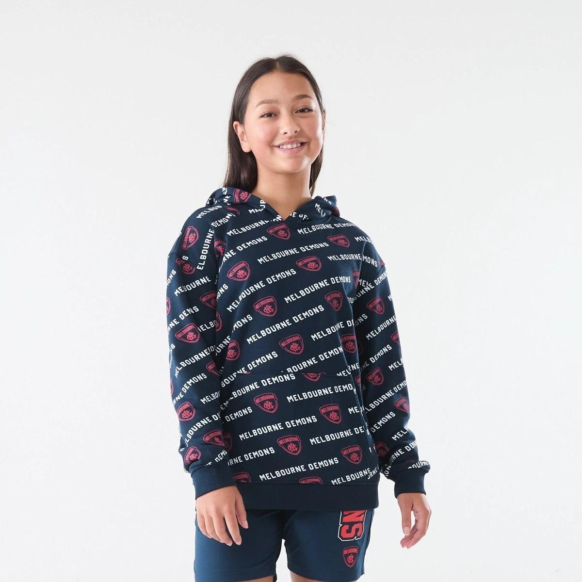 2 Official AFL Kids All Over Print Hoodie Melbourne, 2 of 8