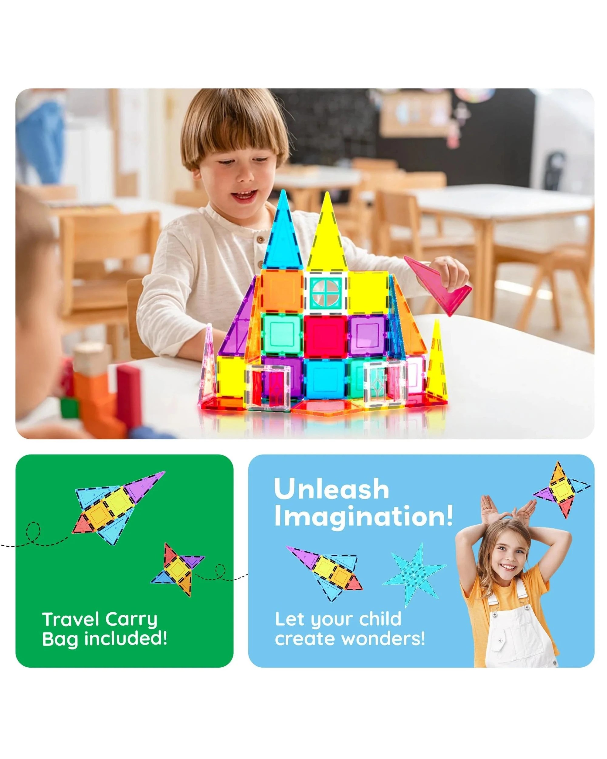 5 PicassoTiles Magnetic Tile Rocket Ship Building Set 36 Pieces, 5 of 9