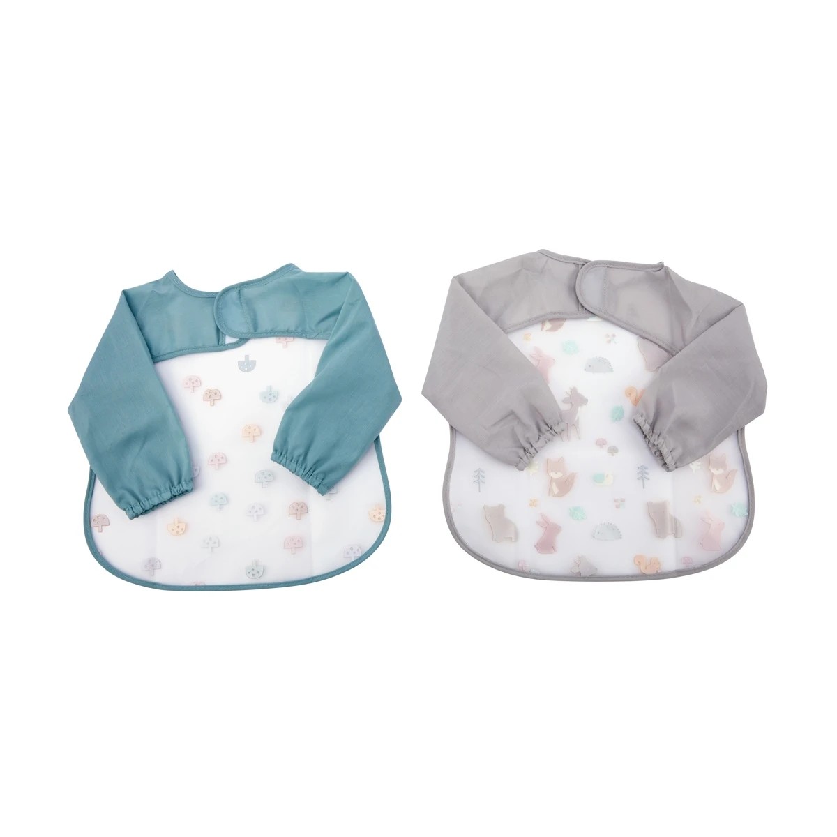 2 2 Pack Sleeved Bibs - Animals, 2 of 6
