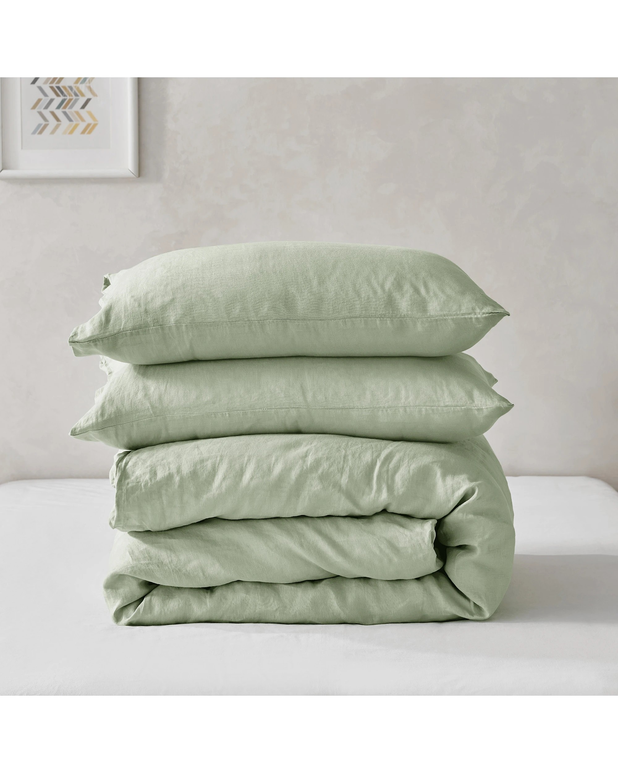 6 Natural Home 100% European Flax Linen Quilt Cover Set - Single Bed - Willow Green, 6 of 7