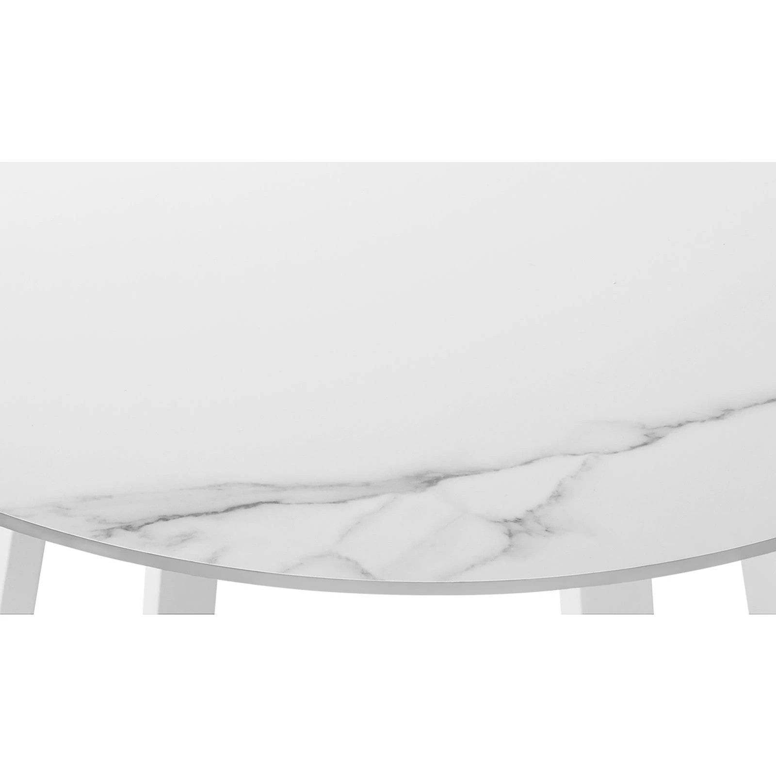 7 Livsip Outdoor Dining Marble Table Patio Furniture Sintered Stone Top 90cm
 - White, 7 of 10