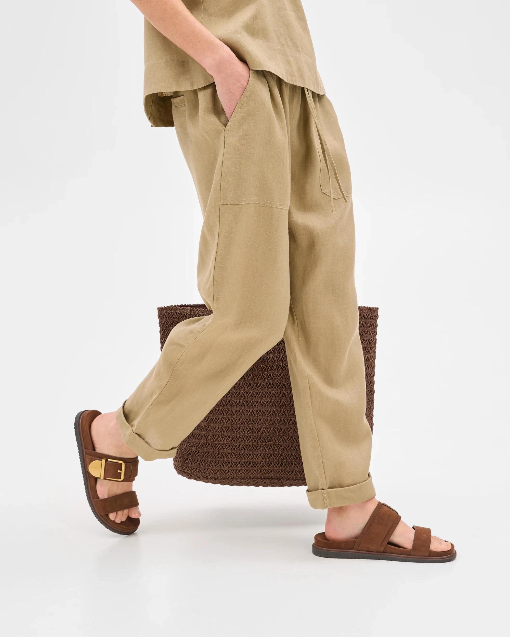 6 Target European Linen Tapered Pants STONE, 6 of 7