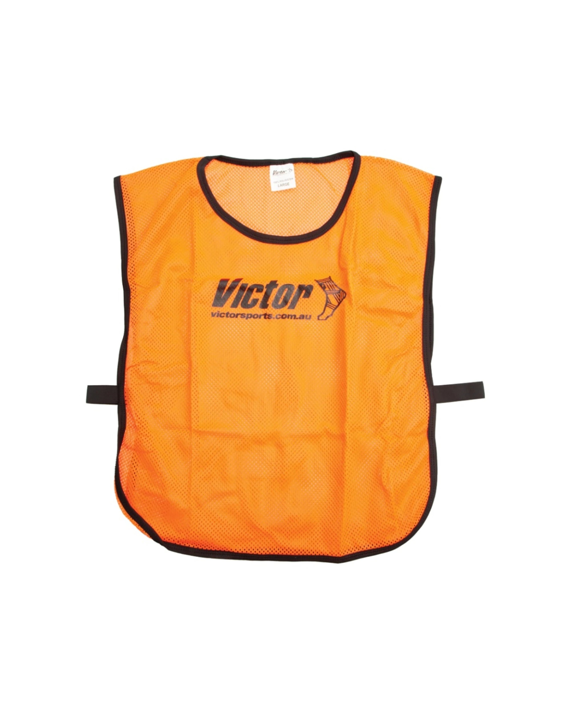 1 Victor Sports Lightweight Fitness Training Mesh Tab Bibs Polyester Large - Orange, 1 of 2