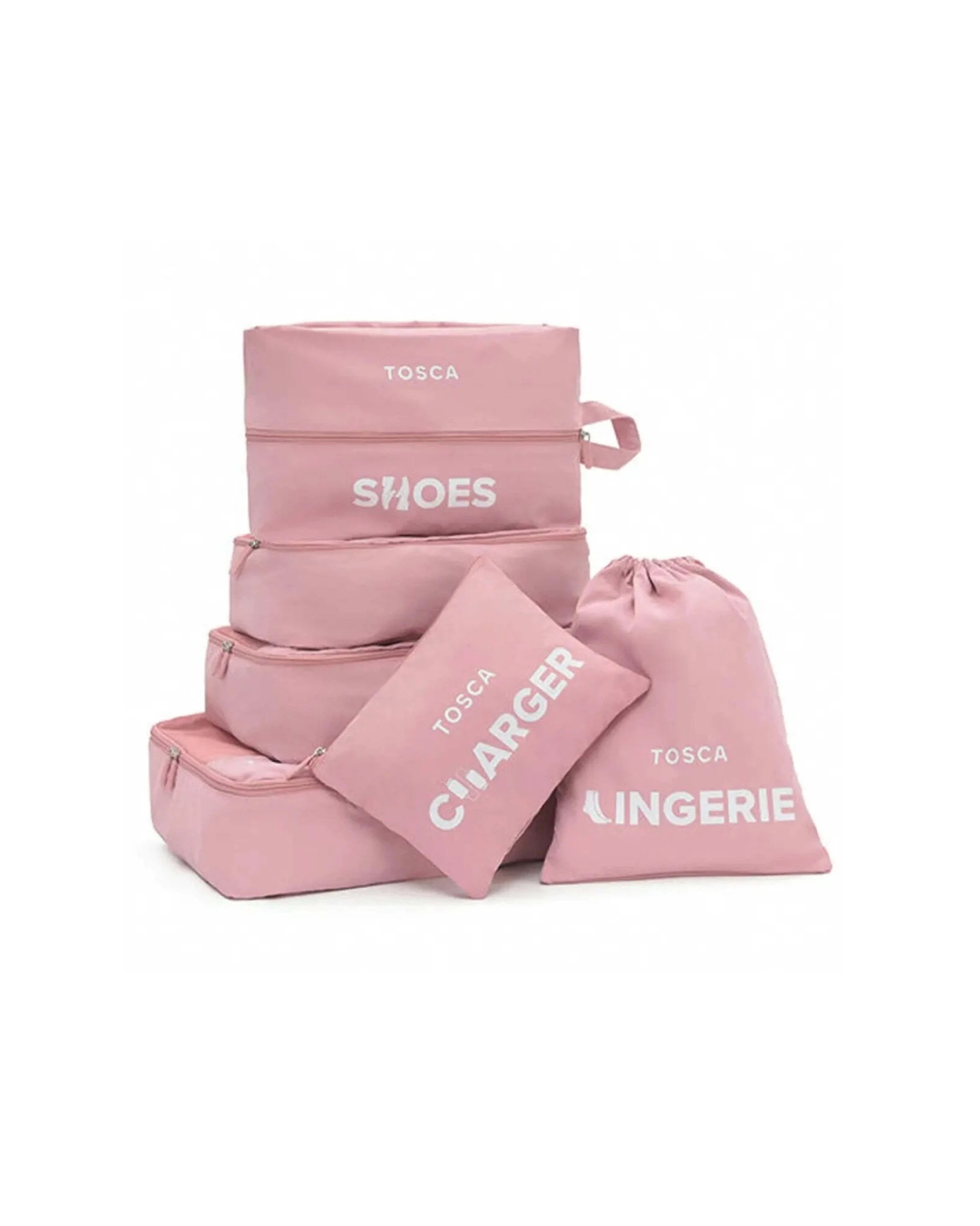 1 Tosca 6pc Packing Organiser Lightweight Travel Cubes Efficient Packing - Pink, 1 of 3