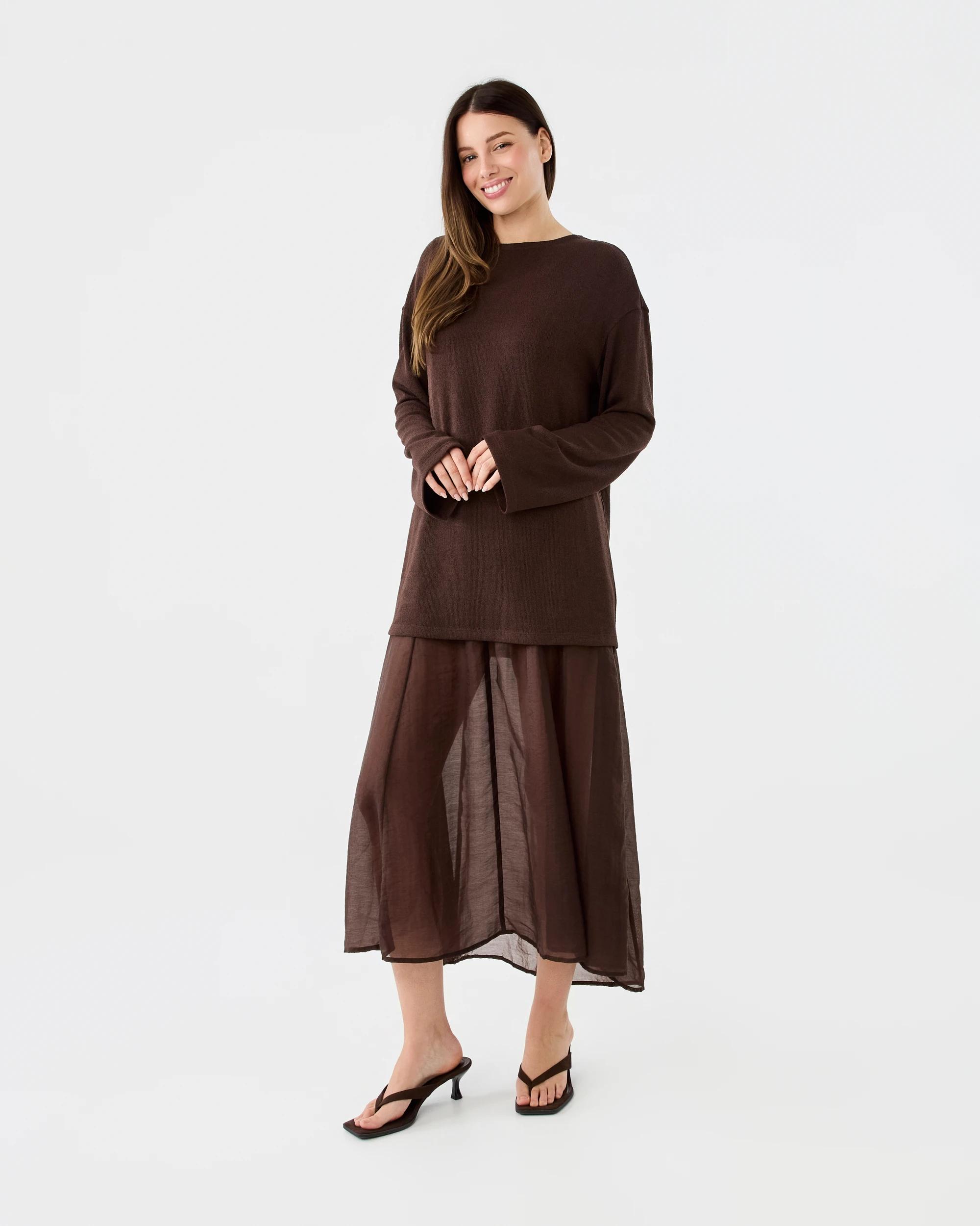 1 Long Sleeve 2-in-1 Jumper Maxi Dress Cbean, 1 of 6