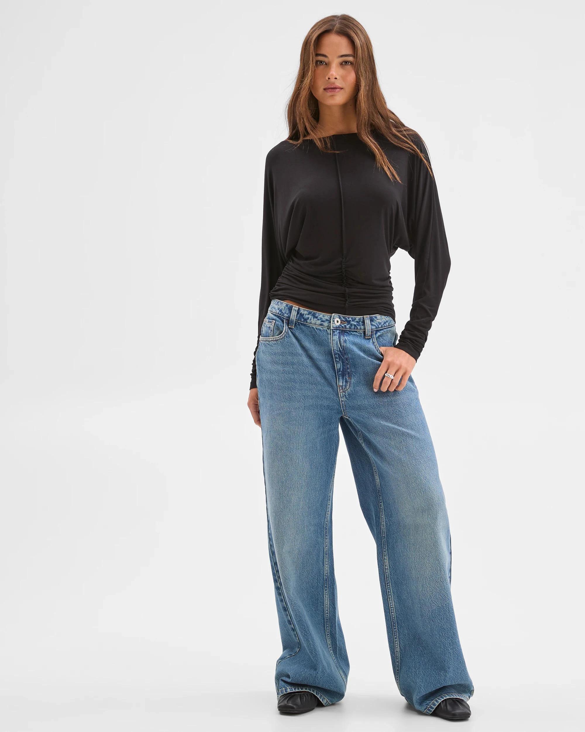 3 Lily Loves Long Dolman Sleeve Top BLACK, 3 of 4