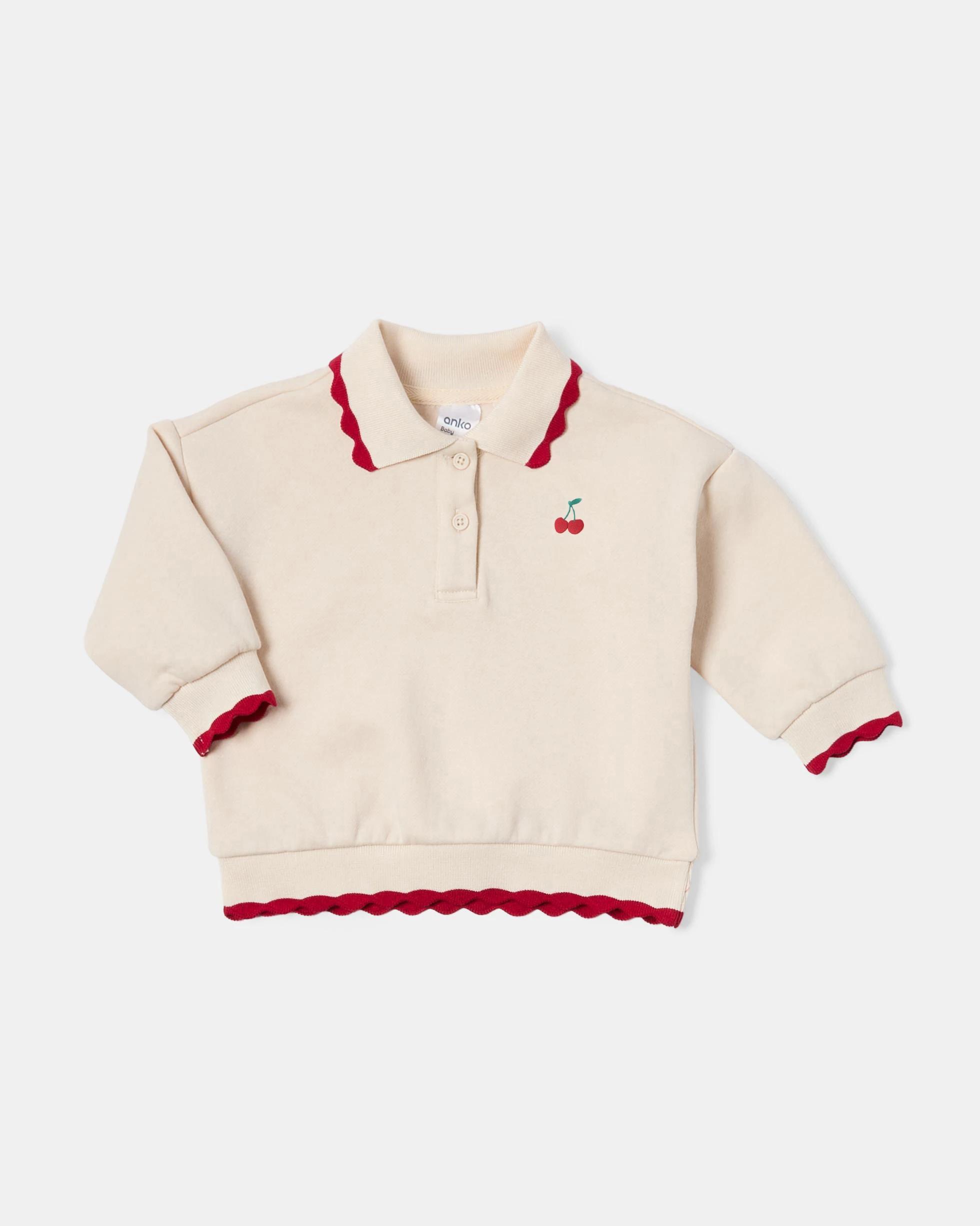 3 Rugby Sweatshirt and Flare Leggings Set Cherry, 3 of 6