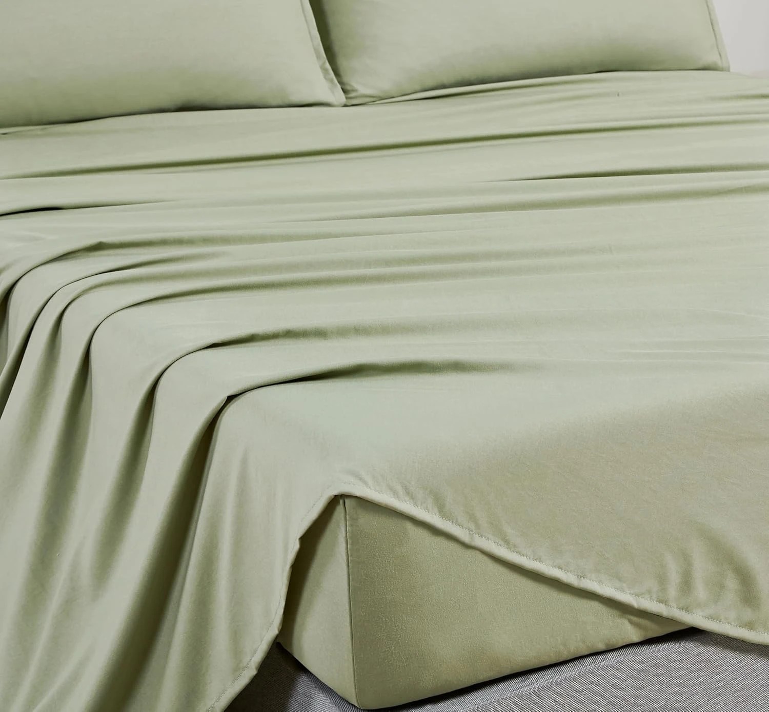 2 CleverPolly 100% Vintage Washed Microfibre Sheet Set - Eucalypt - King Single Bed Bed, 2 of 4