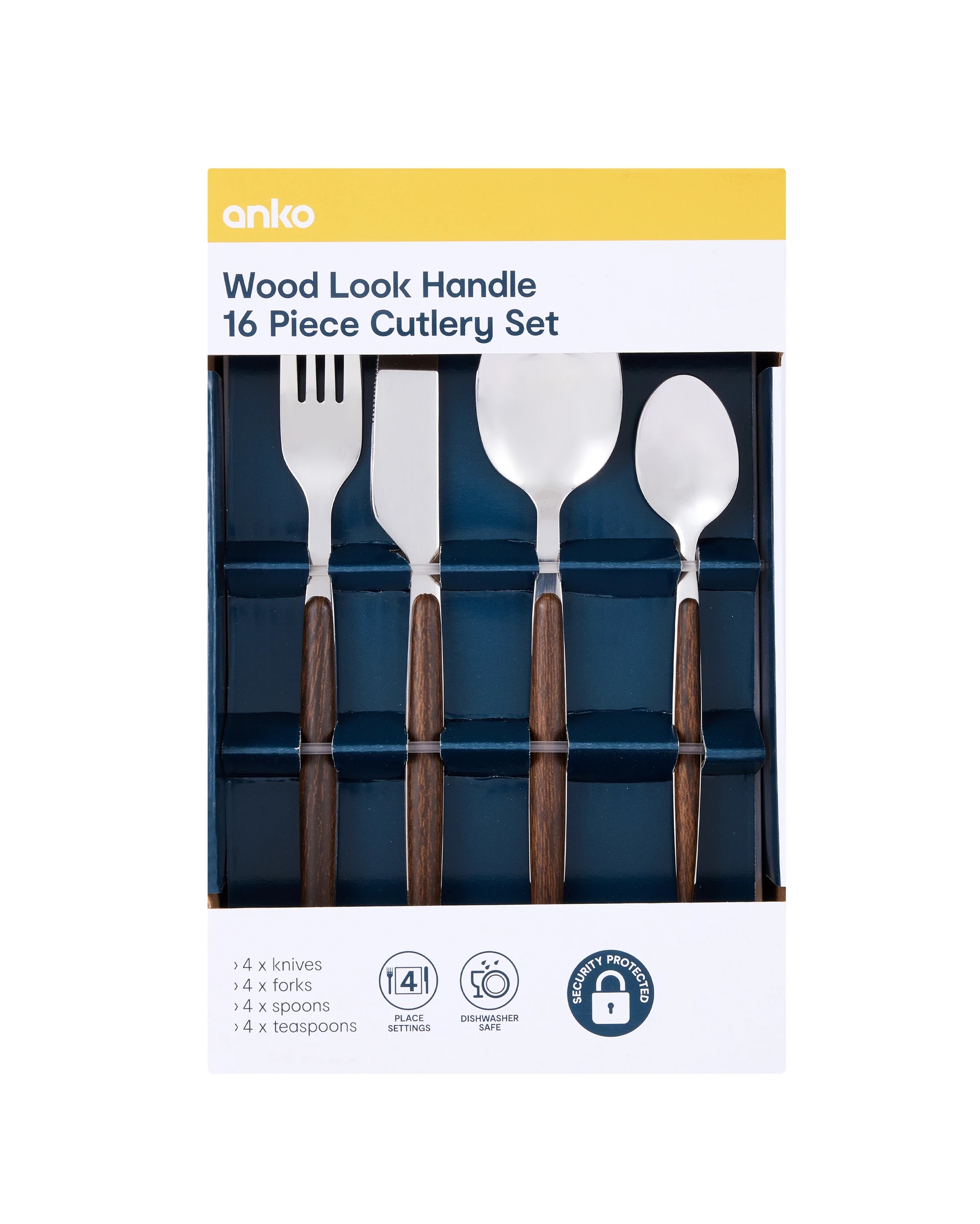 5 16 Piece Wood Look Handle Cutlery Set, 5 of 5