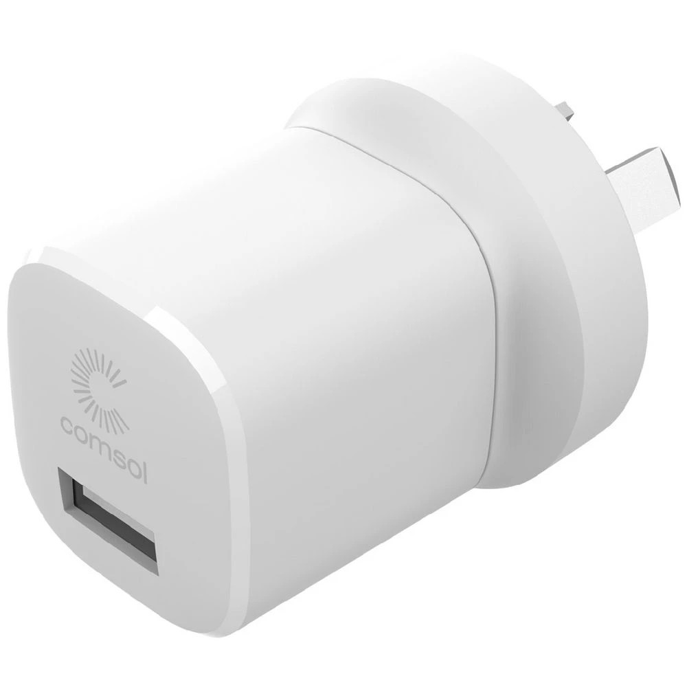 1 Comsol 12W USB-A Wall Charger White, 1 of 3
