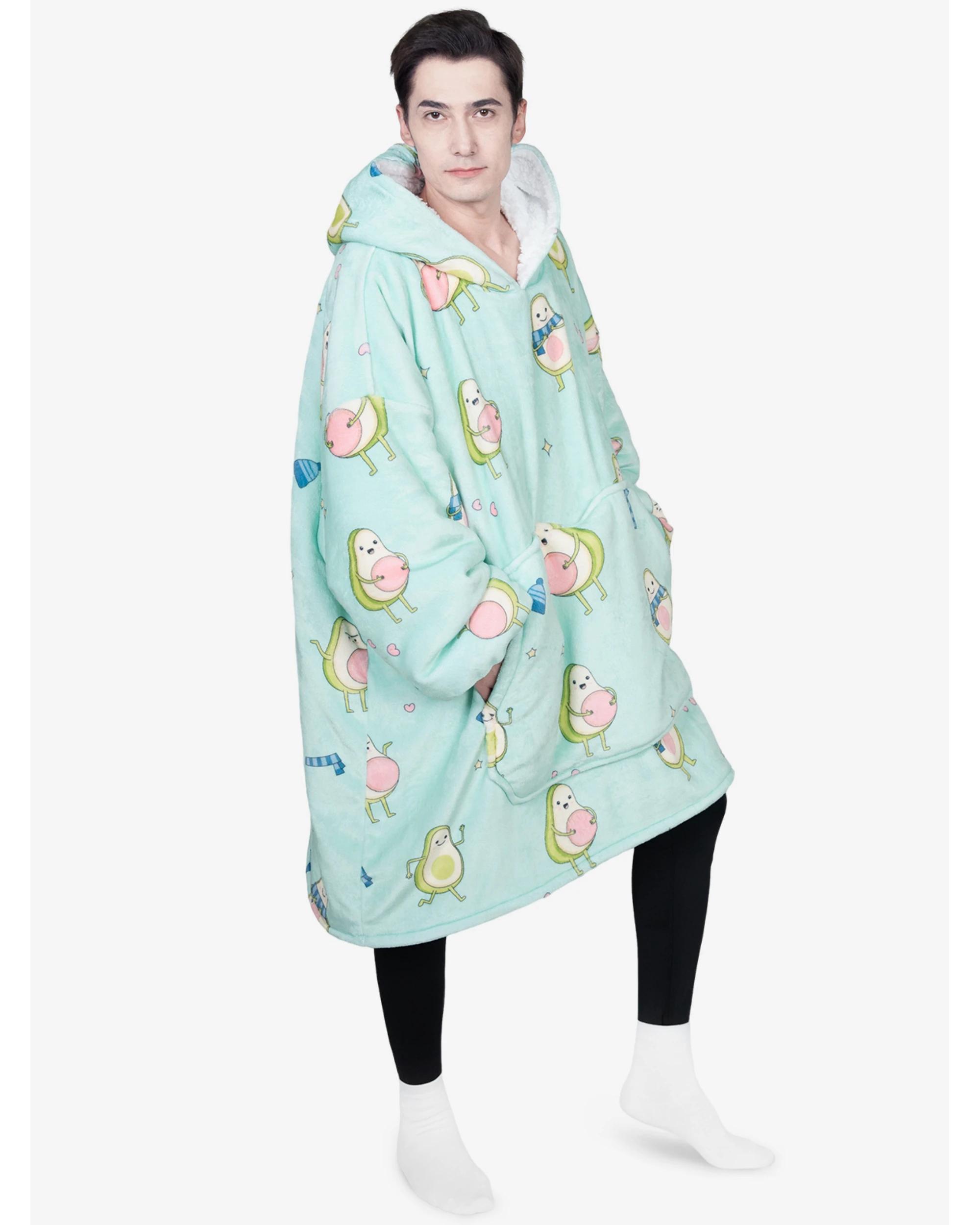 4 Advwin Winter Wearable Blanket Hoodie Adult Pink Point AVOCADO FAMILY, 4 of 5