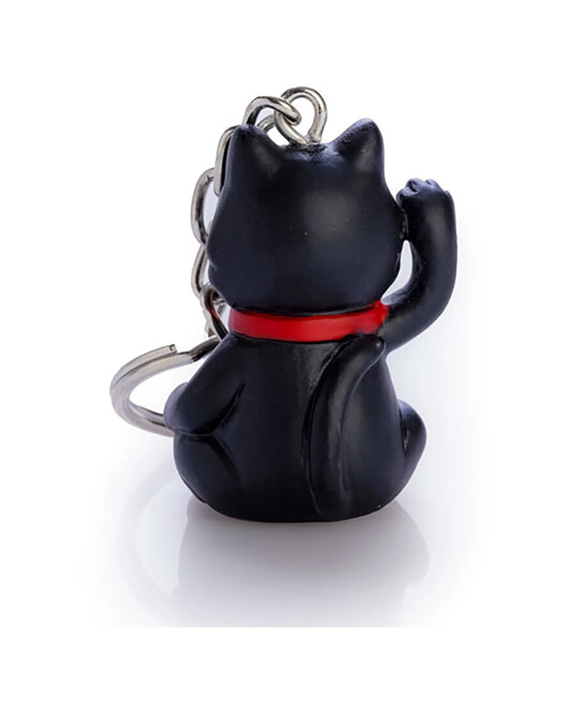 3 Lucky Cat 6PK Keychain Lucky Kitty Charm Figurine Bag Toy 3x6cm - One Size - Black, 3 of 4