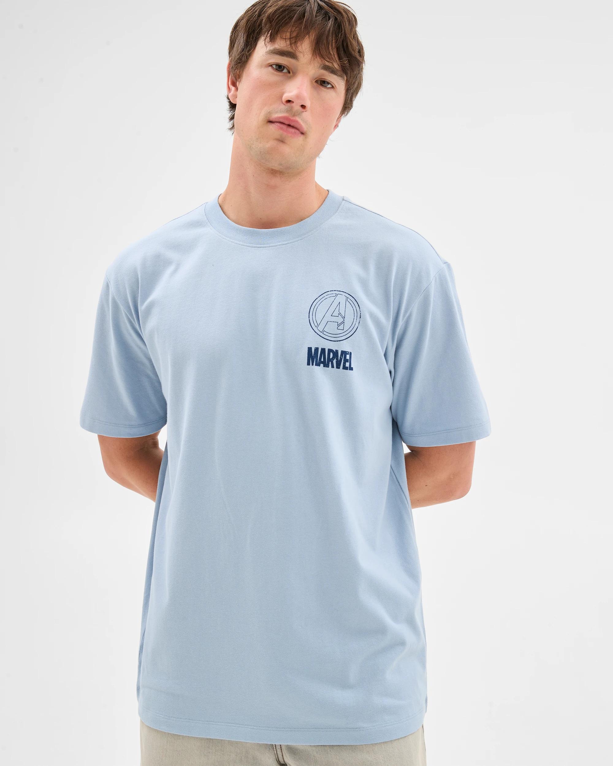 1 Licensed Marvel Avengers T-Shirt LIGHT BLUE, 1 of 6