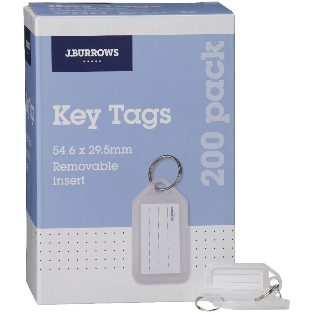 3 J.Burrows Key Tags Clear 200 Pack, 3 of 4