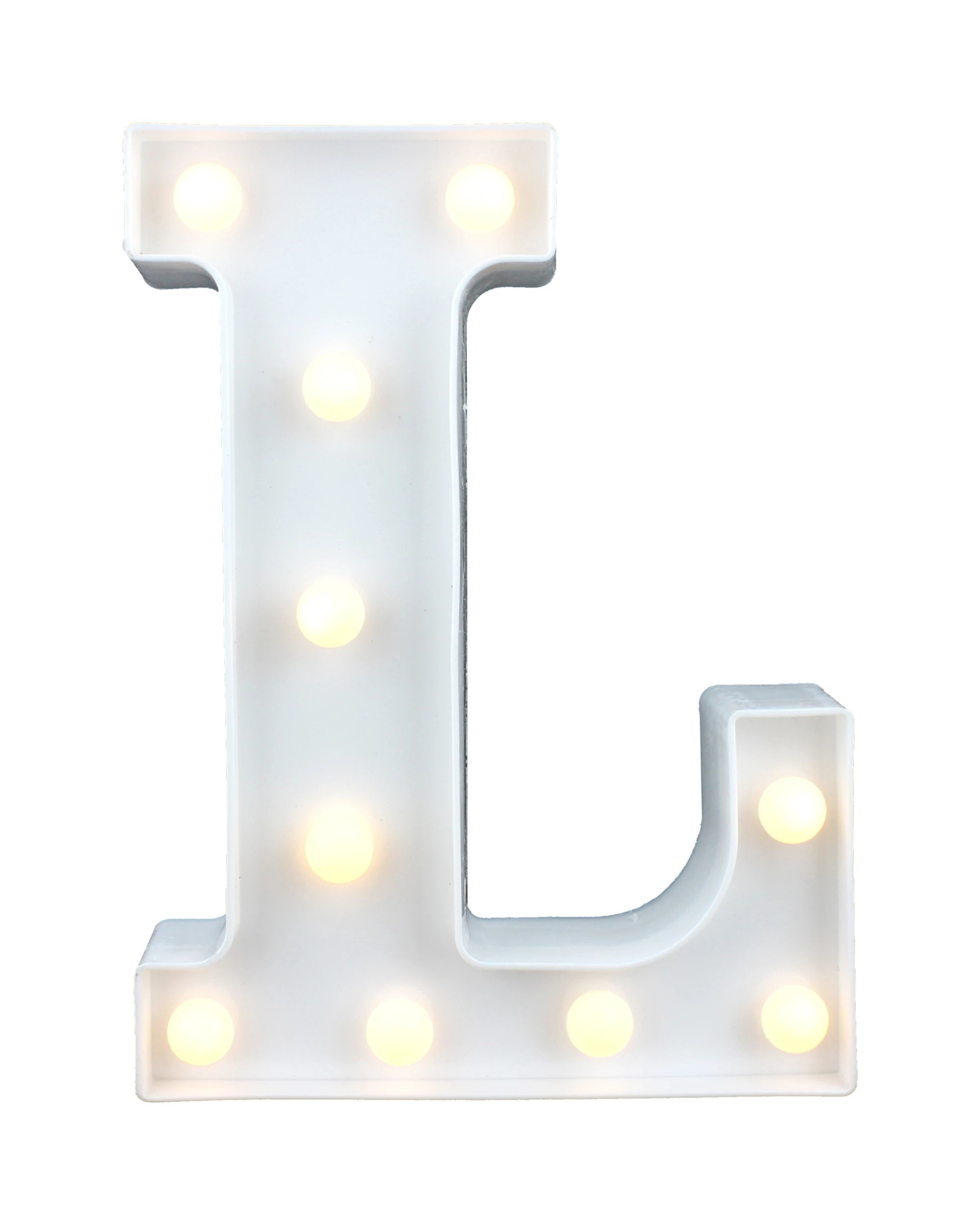 1 Partyrama LED Light Up Letter L White, 1 of 3