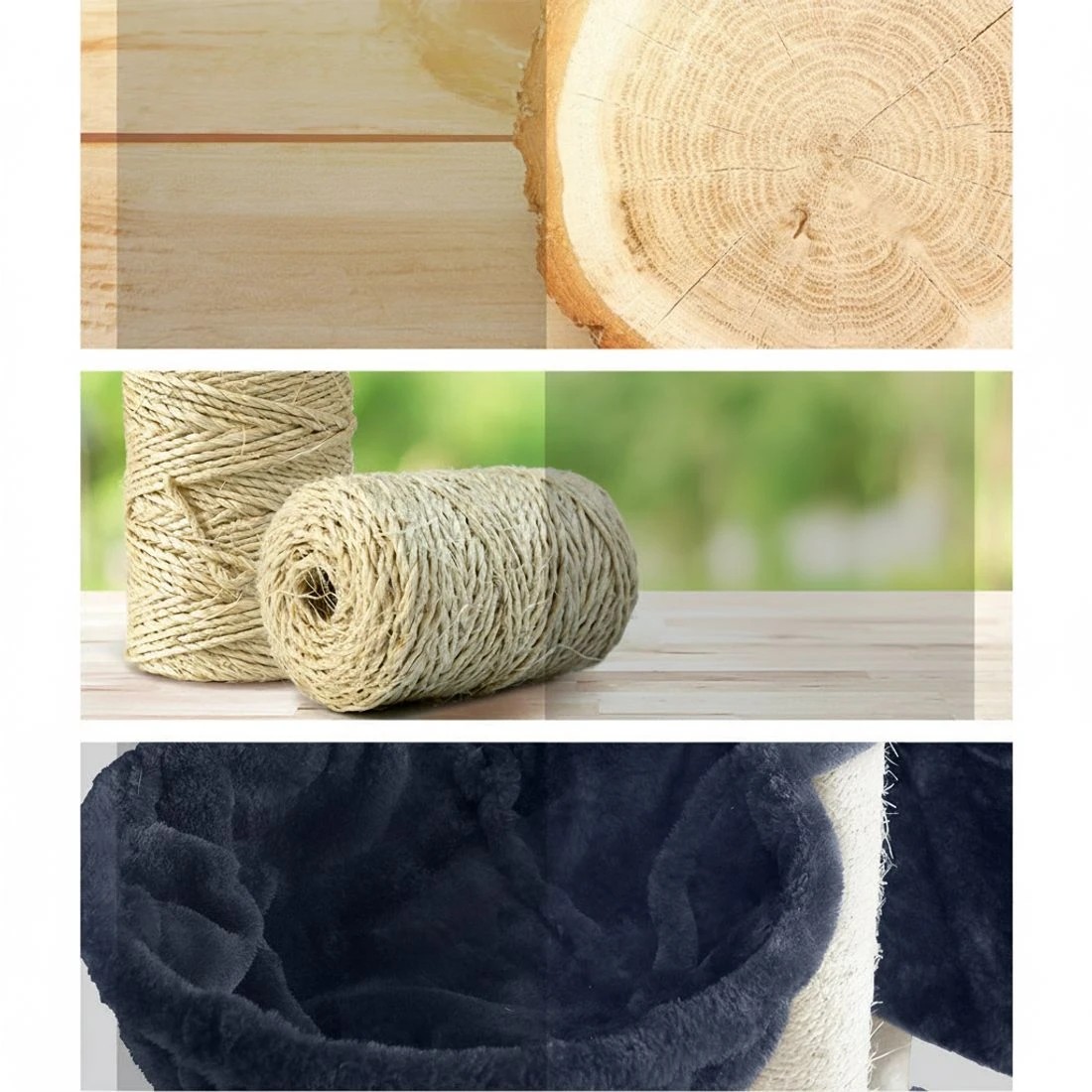 6 i.Pet Cat Tree 244cm Tower Scratching Post Scratcher Trees Condo House - Grey, 6 of 7