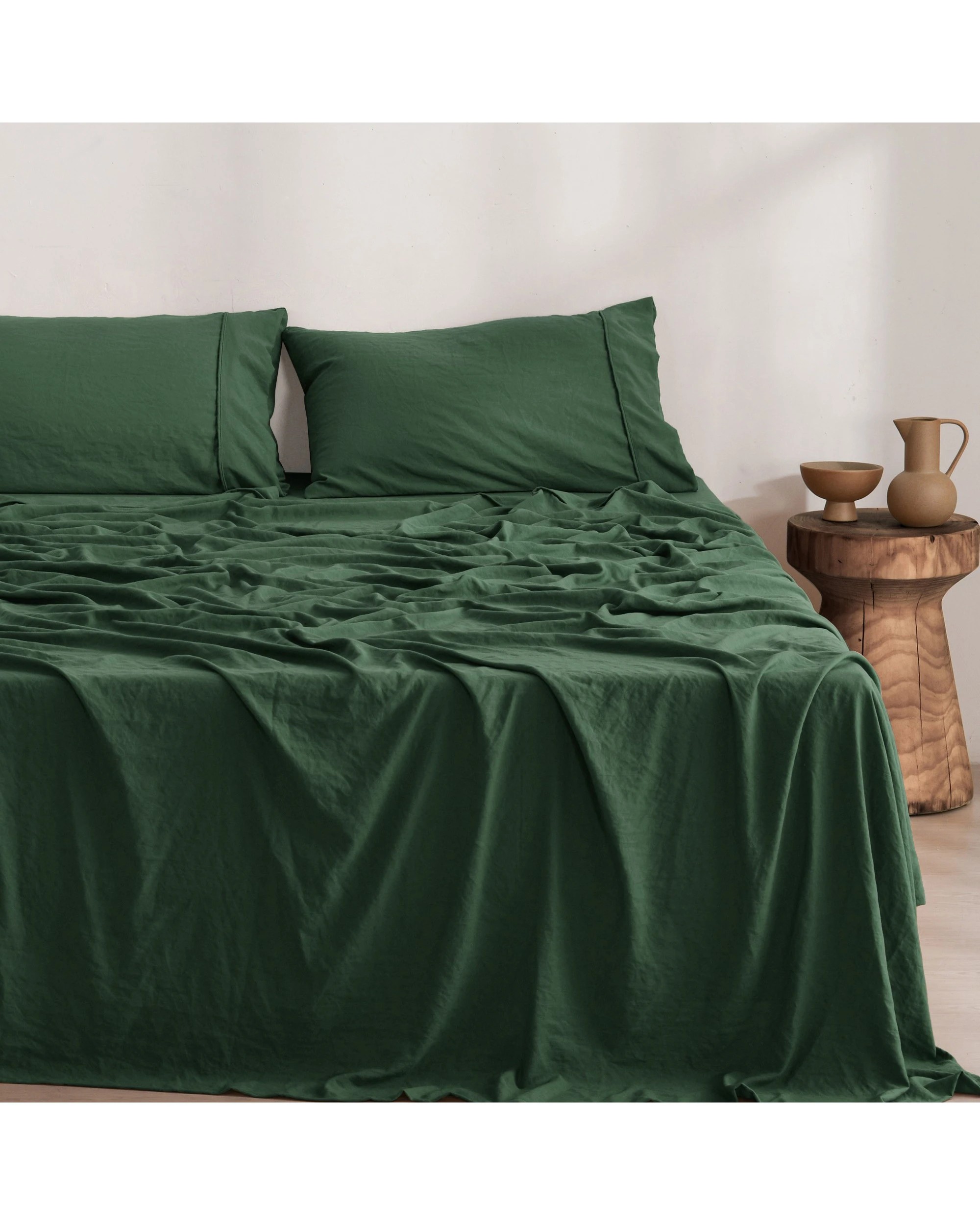 2 Dreamaker Superfine Washed Microfibre Sheet Set - Double Bed - Hunter Green, 2 of 7