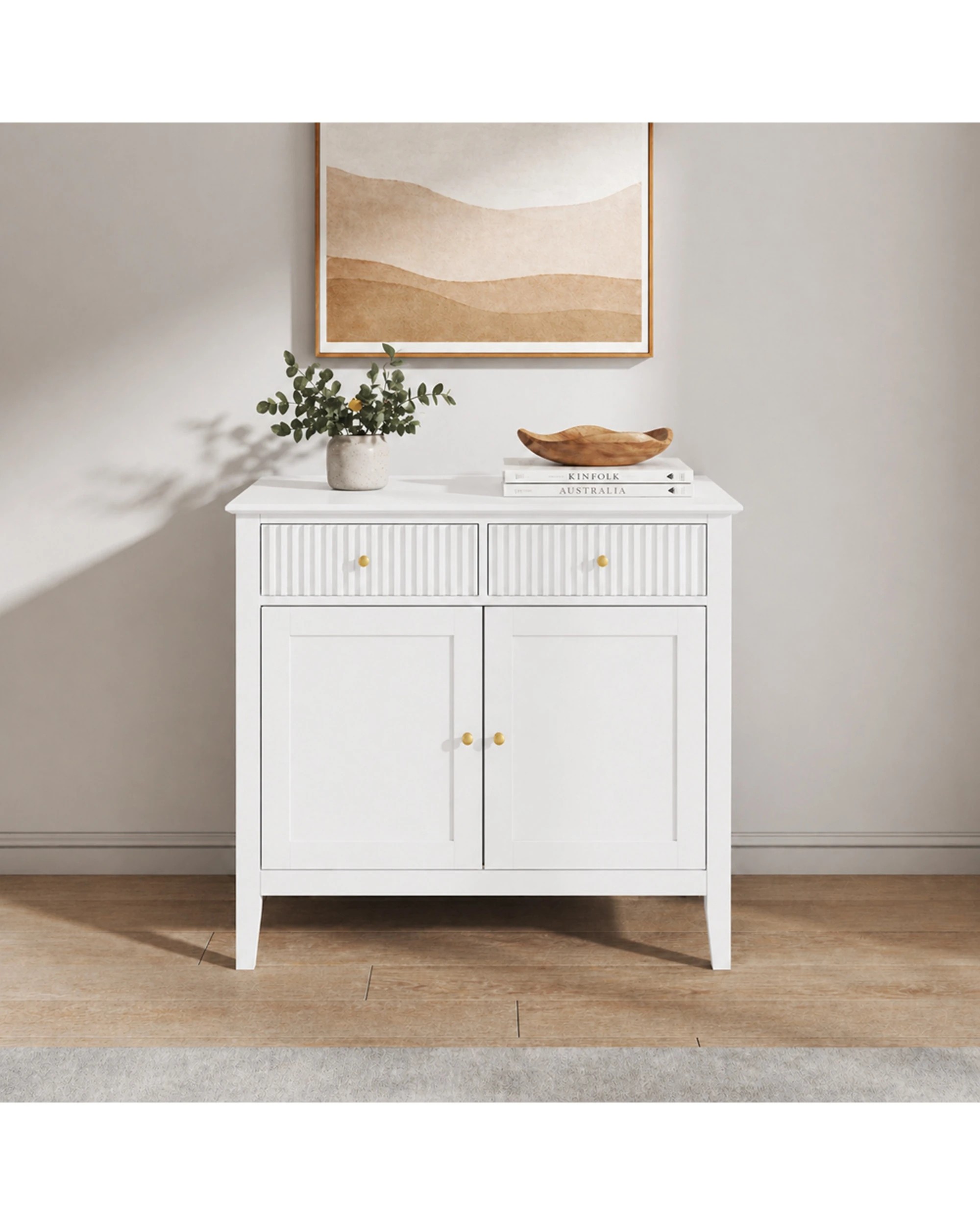 2 Alpine Bay Zara Fluted Buffet Cabinet 2 Door - White, 2 of 9
