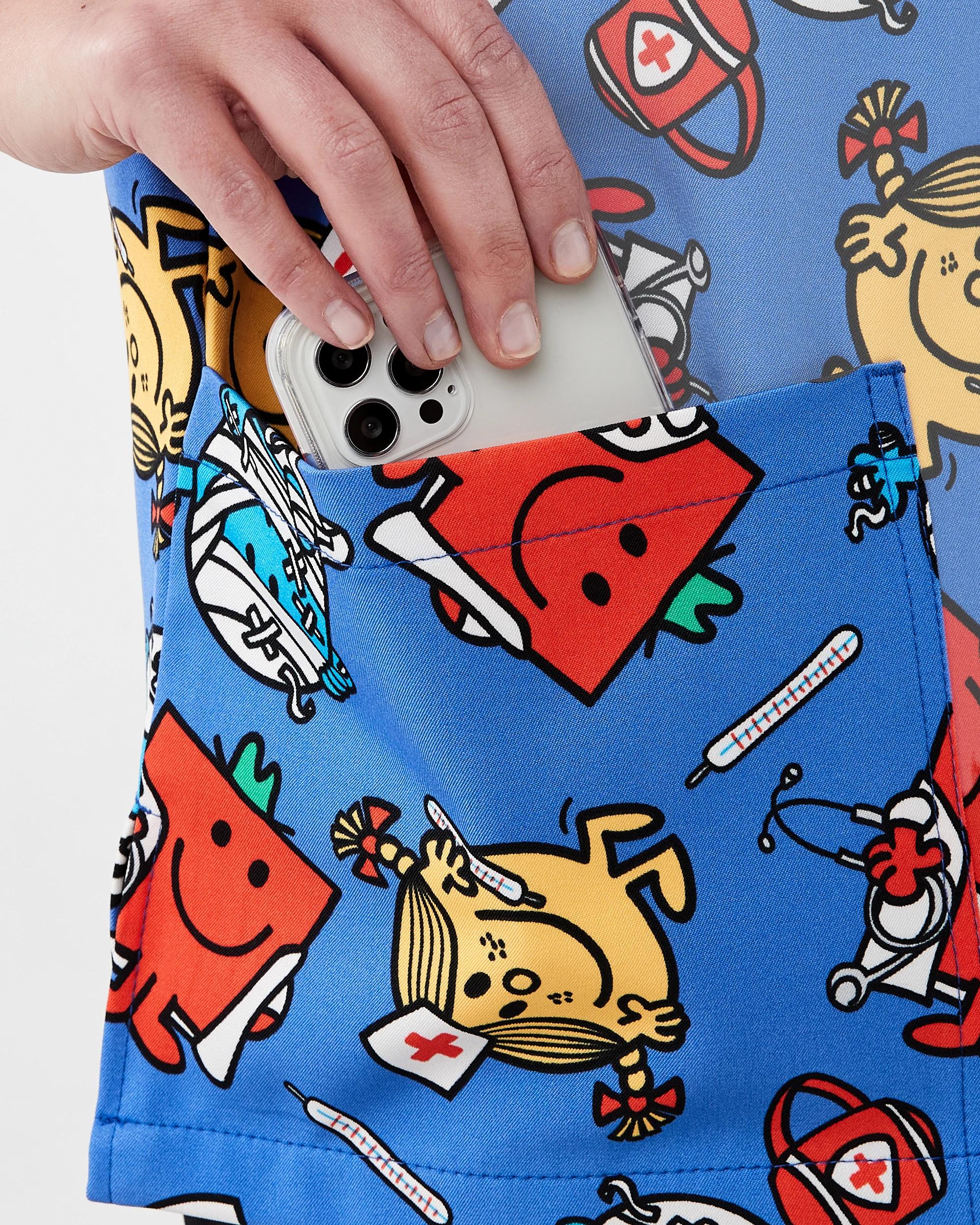 7 Workwear Mr Men License Unisex Scrub Top Mr Men, 7 of 7