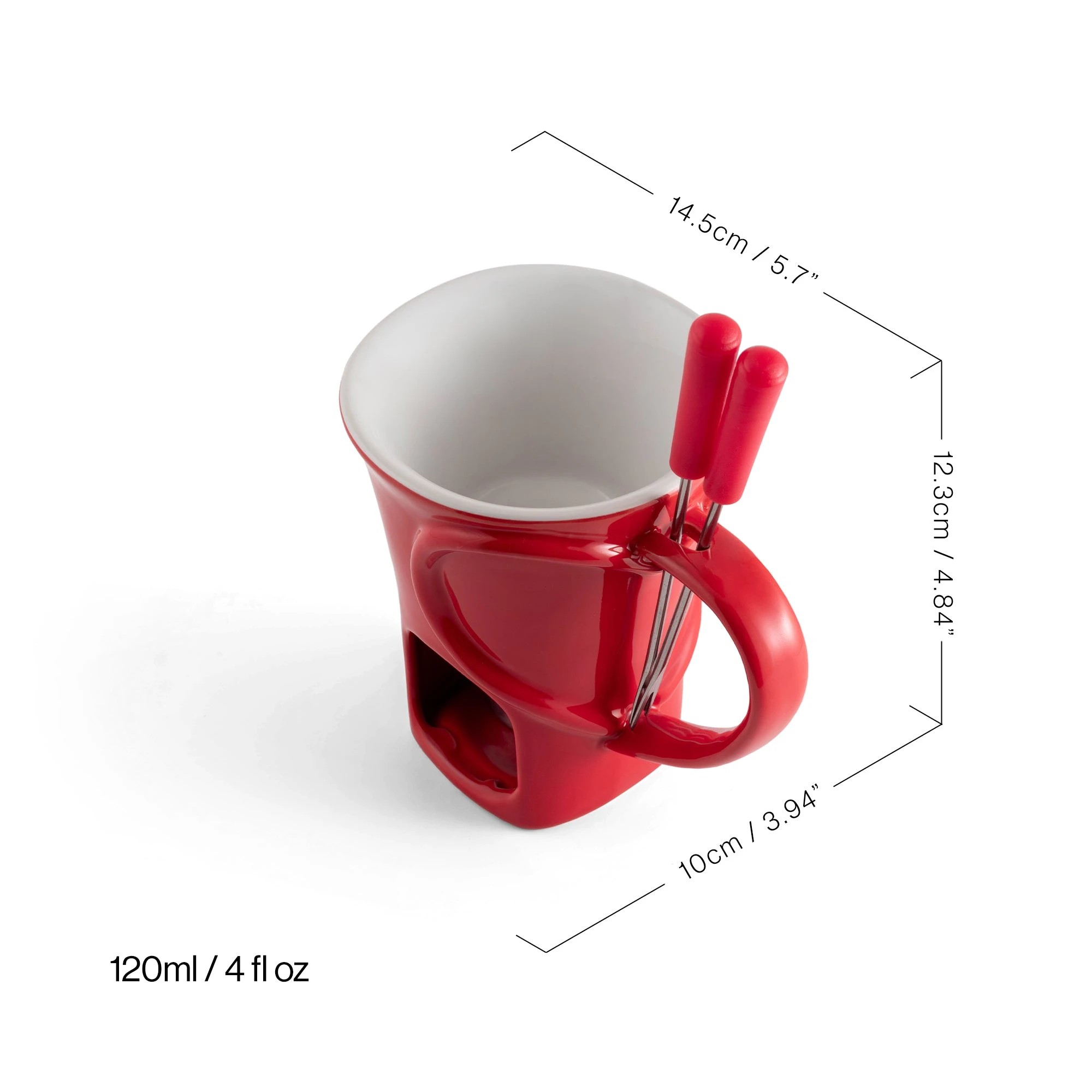 3 Swissmar 4pc Ceramic Chocolate Fondue Mug Set - Red, 3 of 5