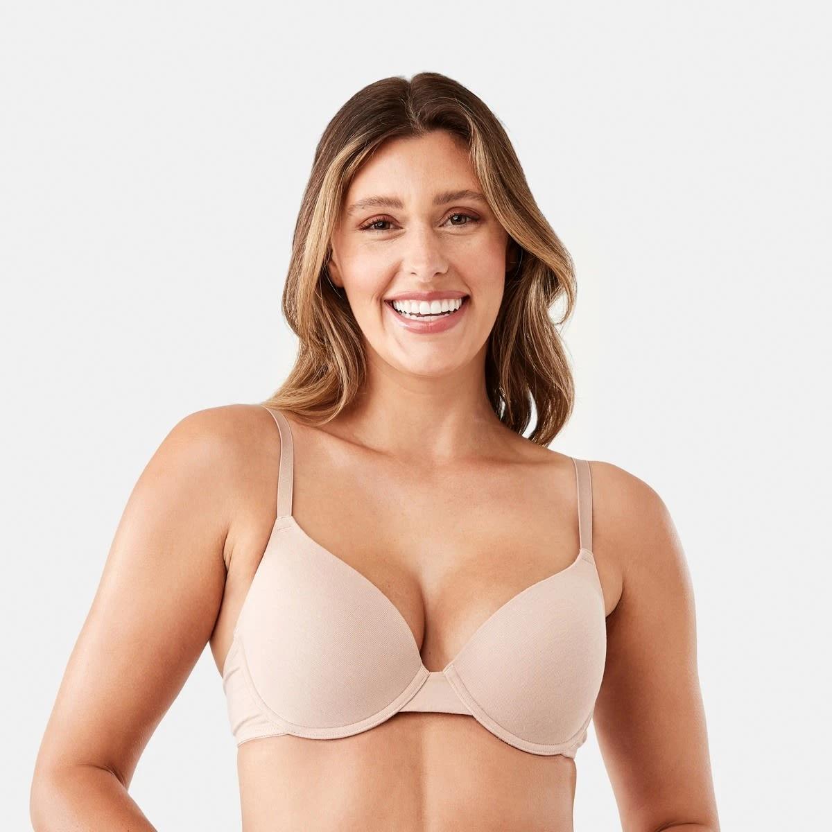 4 2 Pack Cotton T-shirt Bra BLACK, LIGHT FAWN, 4 of 9