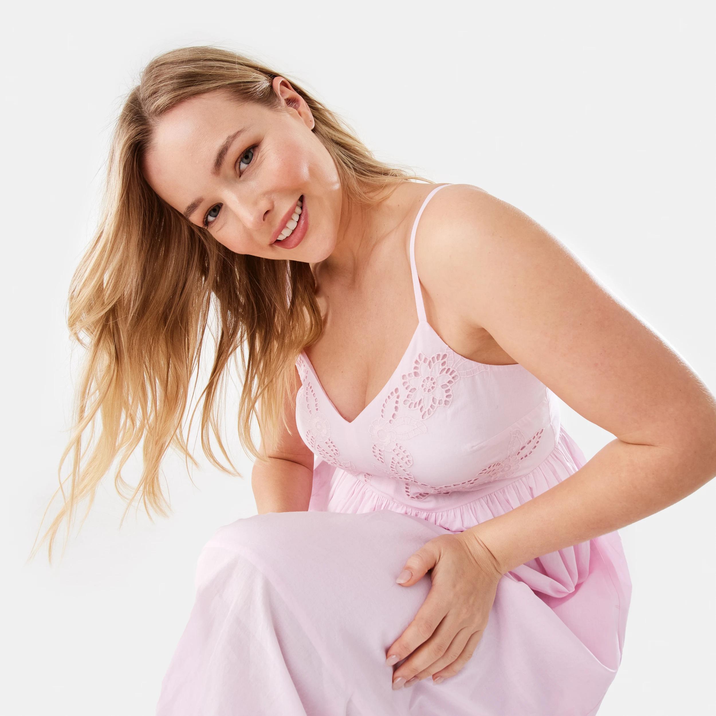 8 Sleeveless Broderie Midi Dress Chery Pink, 8 of 8