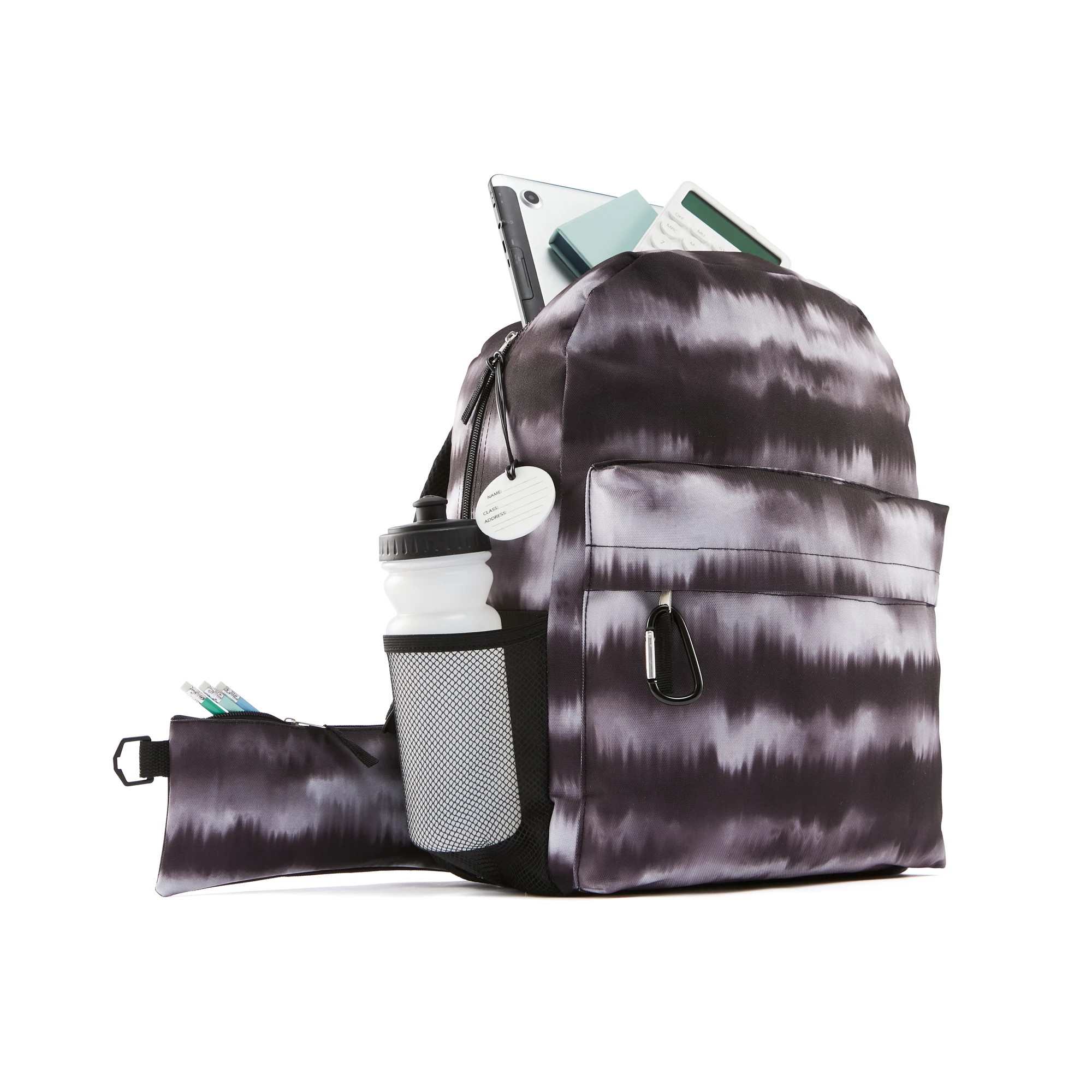 1 5 Piece Tie Dye Backpack Set - Charcoal, 1 of 8