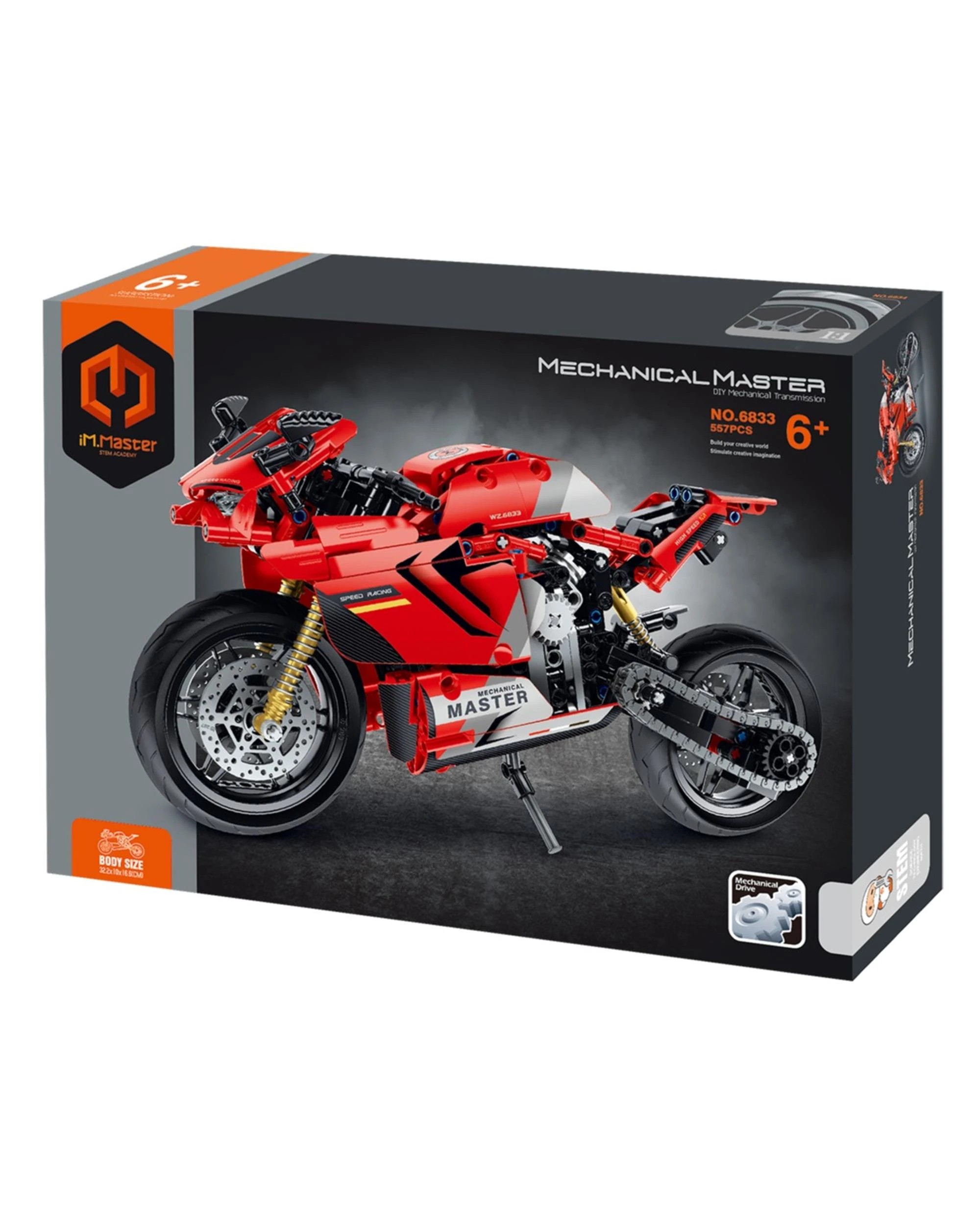 1 iM.Master Mechanical Master Motorbike Red 557 Piece Model Kit - 6833 - Red, 1 of 4