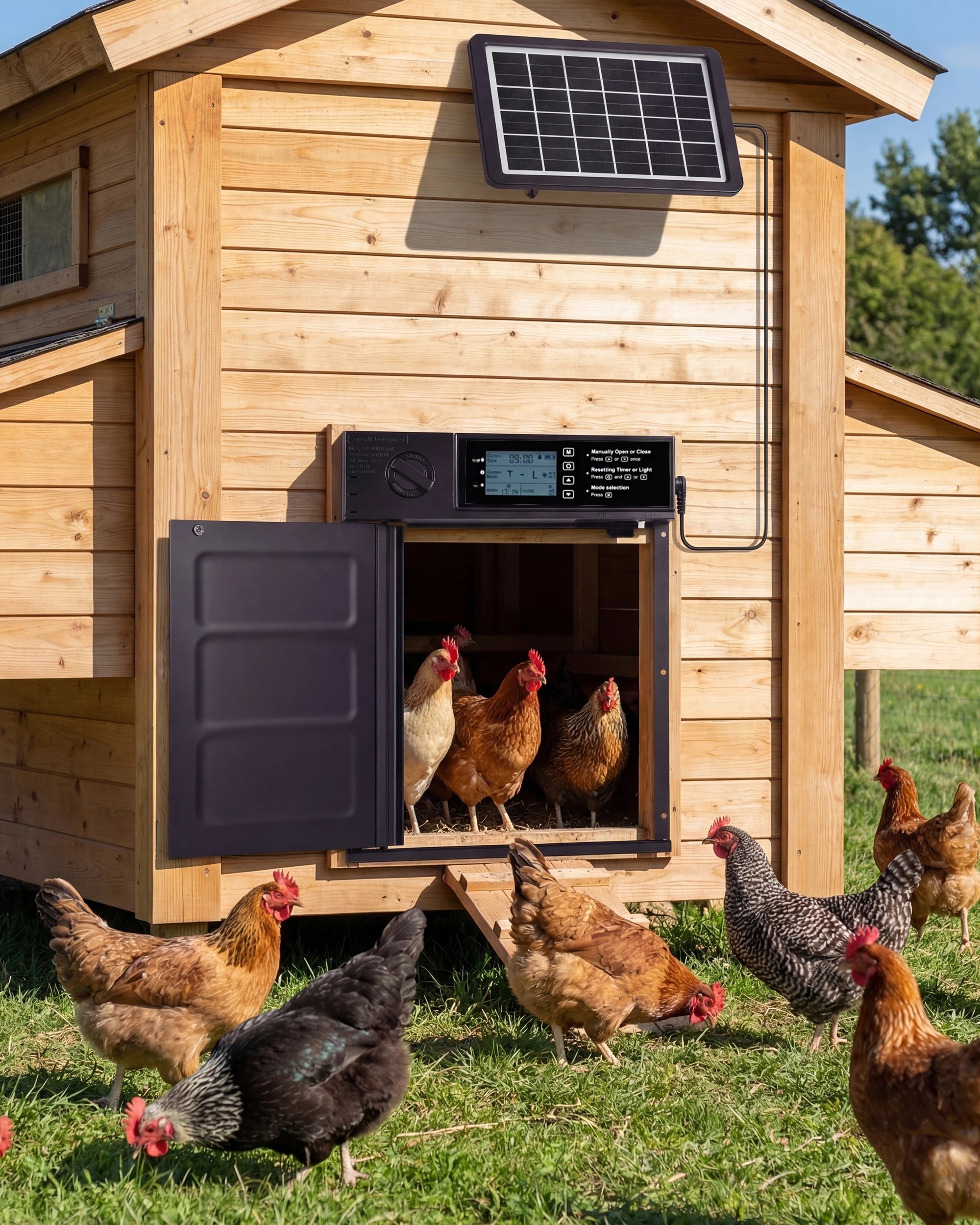 2 Advwin Automatic Chicken Coop Door Remote Control Solar Power, 2 of 2