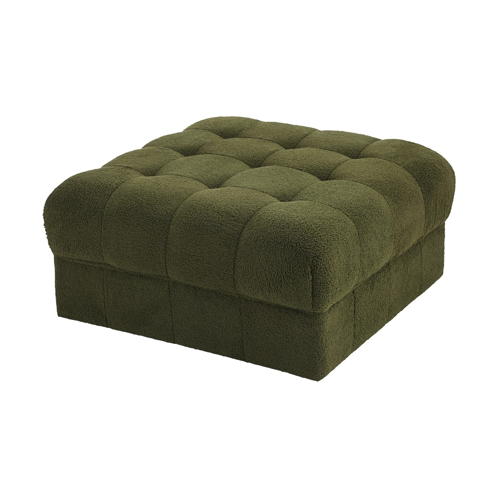 8 Oikiture 1 Seater Boucle Modular Ottoman Lounge Chair Armless Tofu
 - Green, 8 of 10