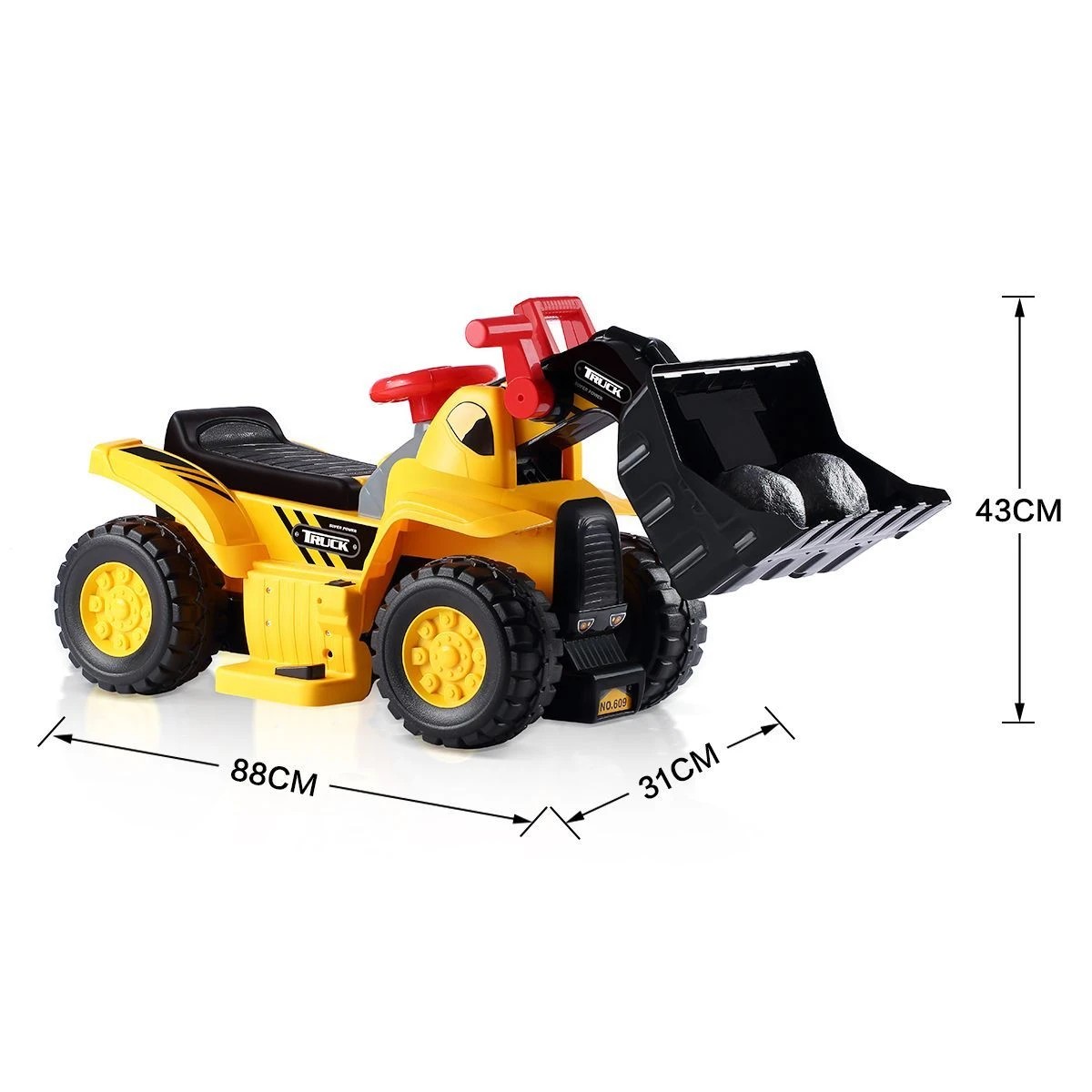 4 AUSWAY 6V Kids Ride On Car Bulldozer Pretend Play with Helmet, 4 of 8