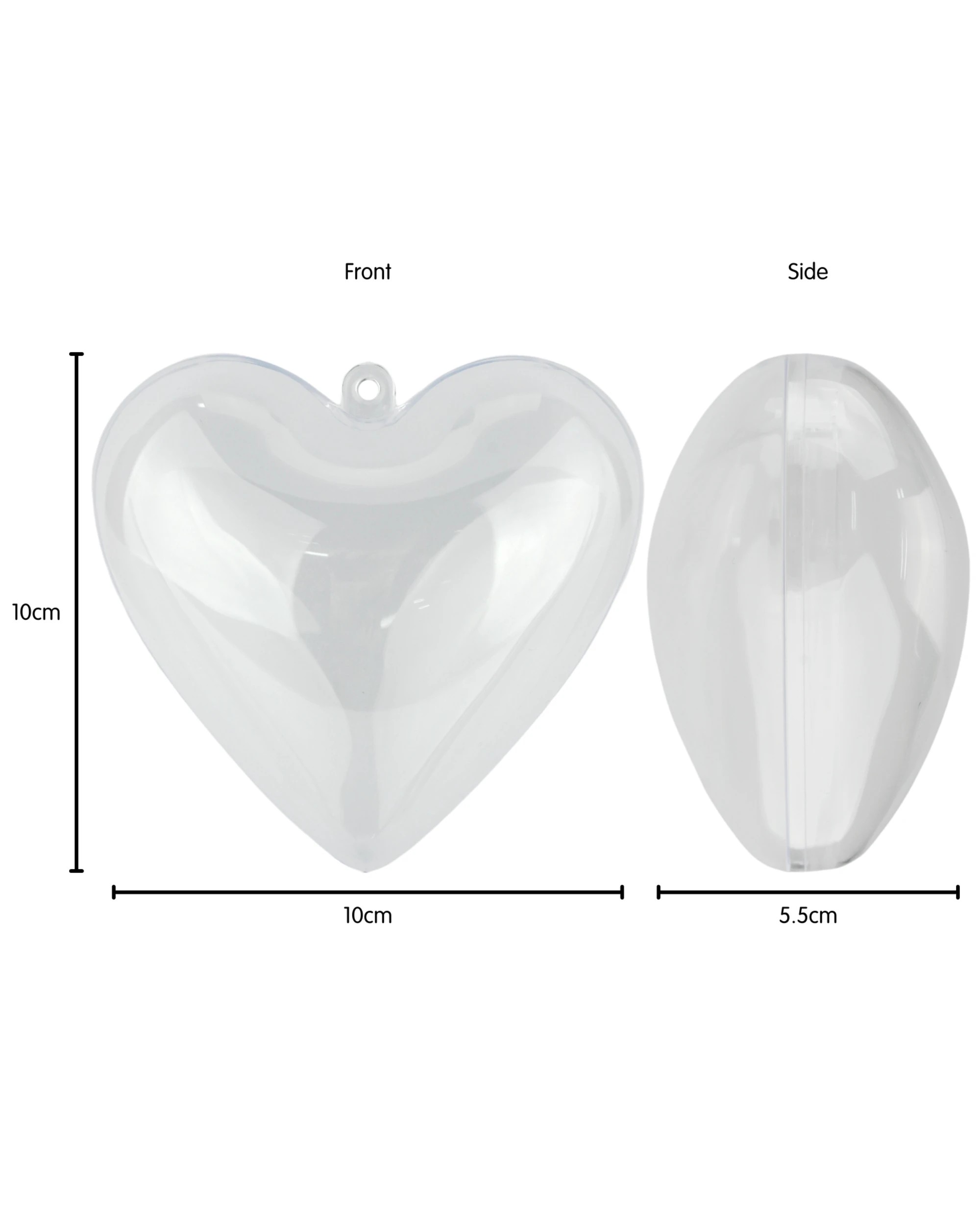 4 Party Maker Clear Plastic Fillable Heart 10cm, 4 of 5