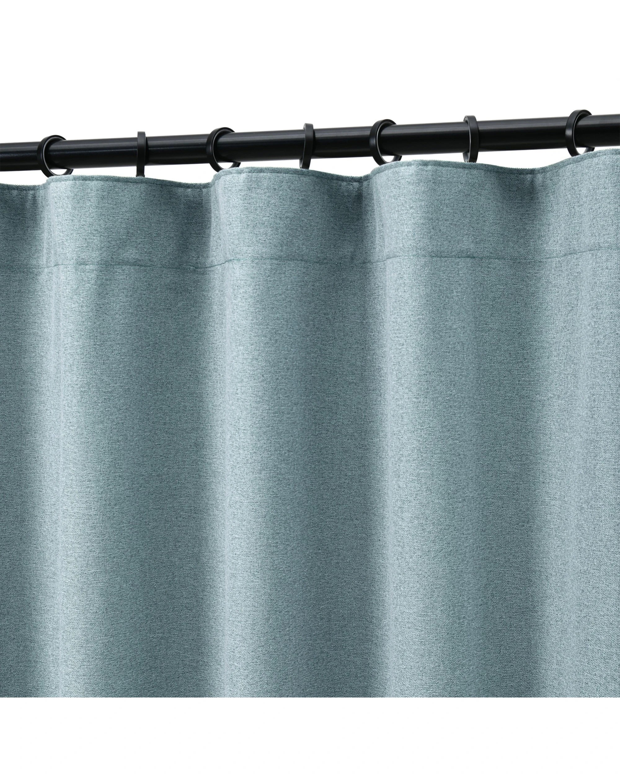 2 Cadence & Co. Bennett Faux Linen Blockout Multi Header Curtain Twin Pack 90x223cm - Dusty Blue, 2 of 8