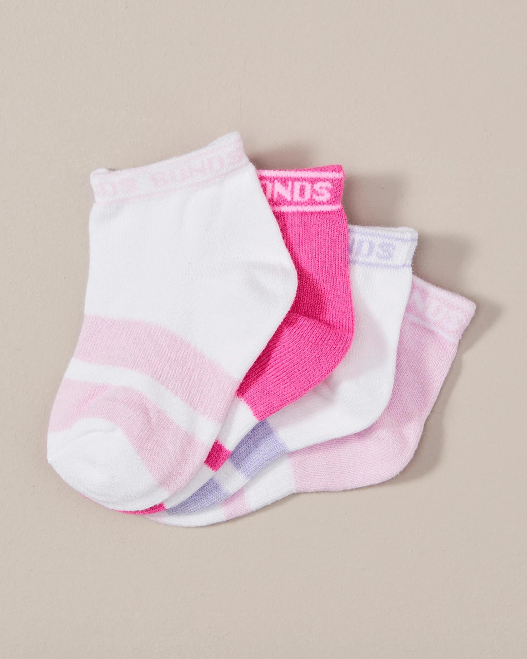 1 4 Pack Bonds Baby Sportlet Socks PINK / MULTI, 1 of 2