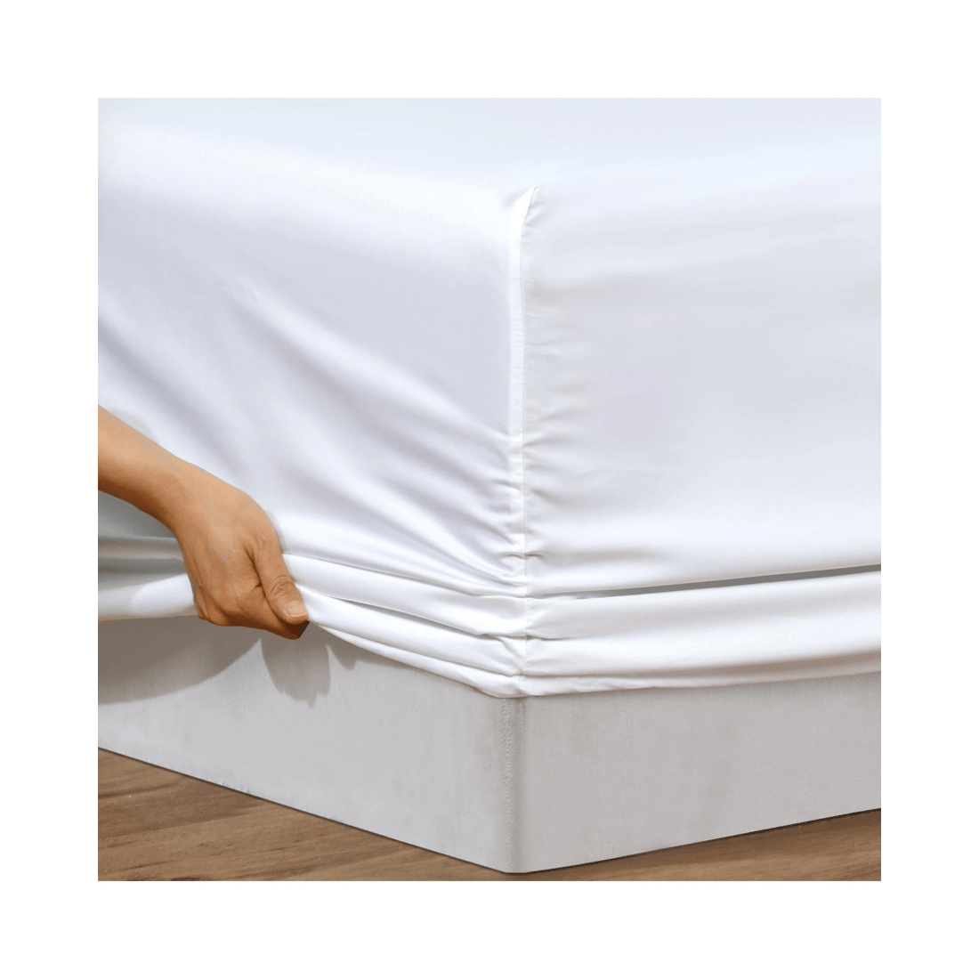 4 Bianca Bedding Rosebank 500TC Bamboo/Cotton Sateen King Sheet Set - Extra Long &amp; Wide Flat - White - White, 4 of 10